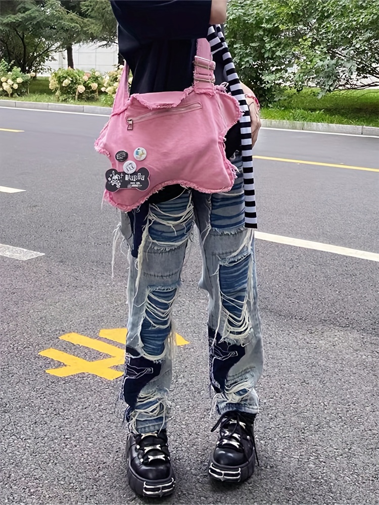 womens solid color trendy boots lace up soft sole platform punk boots versatile round toe cool boots details 2