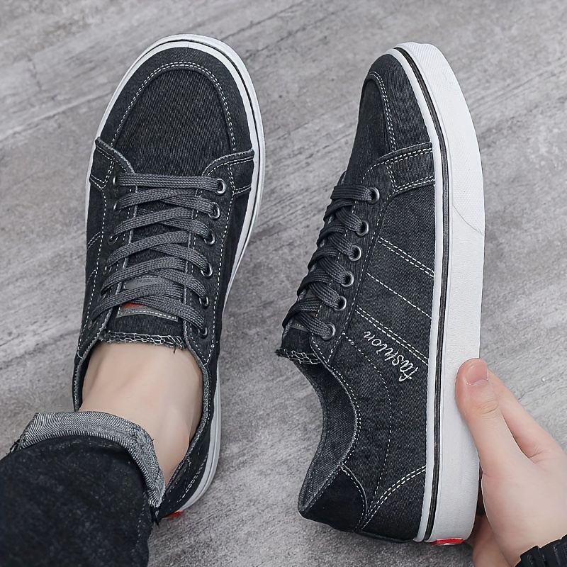 Mens Solid Color Low Top Canvas Shoes Comfy Non Slip Breathable Lace Up Skateboard Shoes For Mens Outdoor Activities Don t Miss These Great Deals Temu details 9