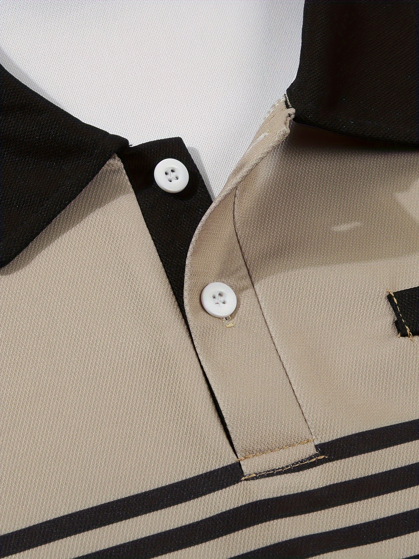 lapel shirt, striped mens casual color block short sleeve lapel shirt with chest pocket for summer golf details 25