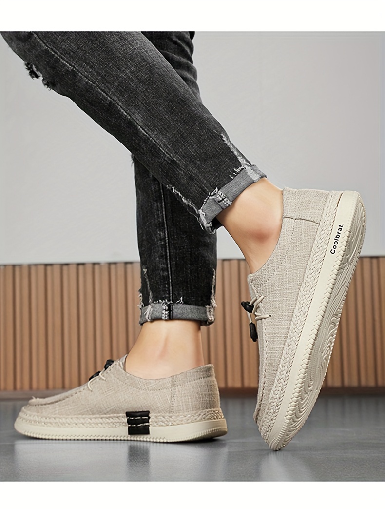 Mens Classic Woven Breathable Loafer Shoes Comfy Non Slip Casual Durable Canvas Office Shoes Mens Footwear Men s Shoes Temu details 2