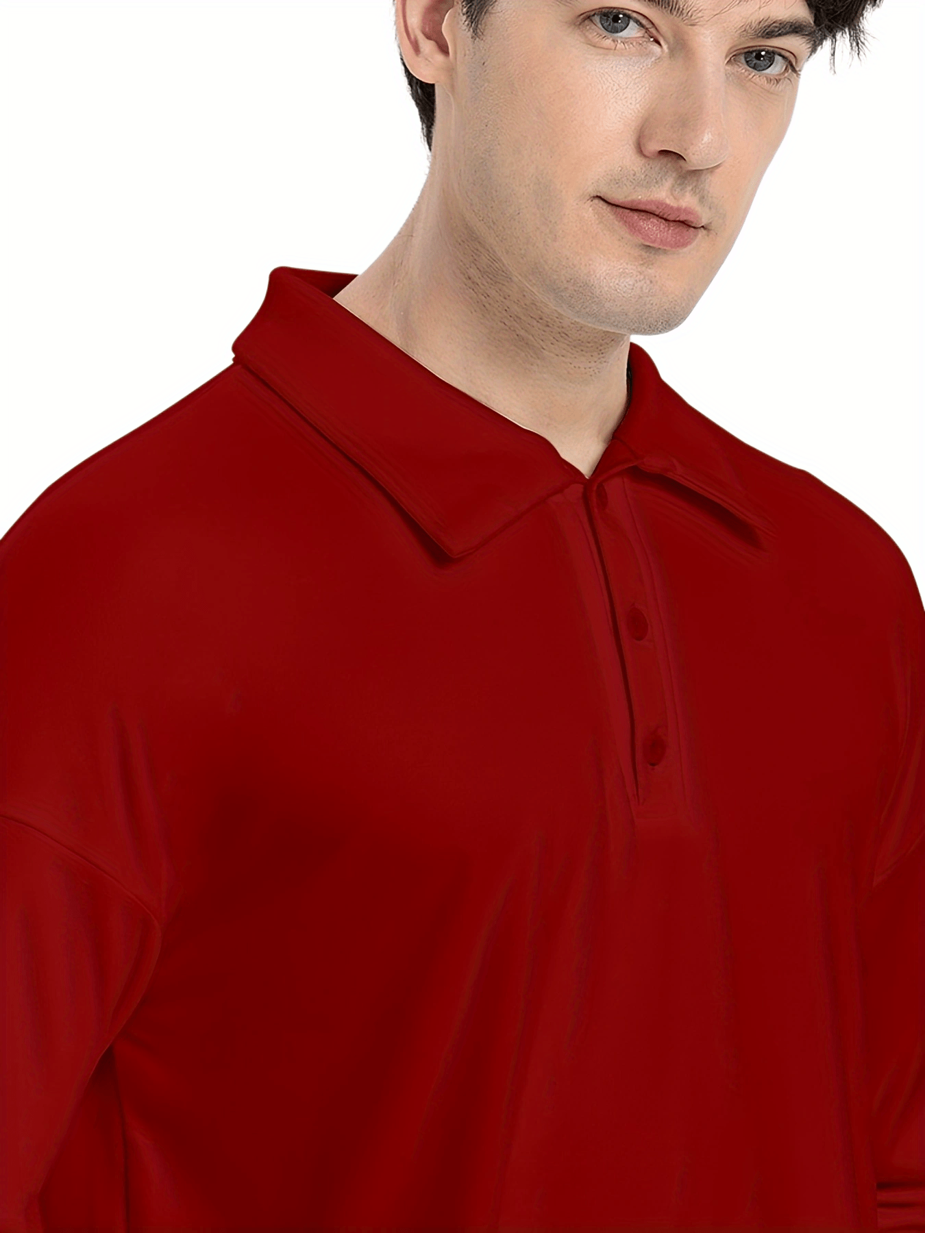 mens casual loose long sleeves button lapel slim shirts details 32