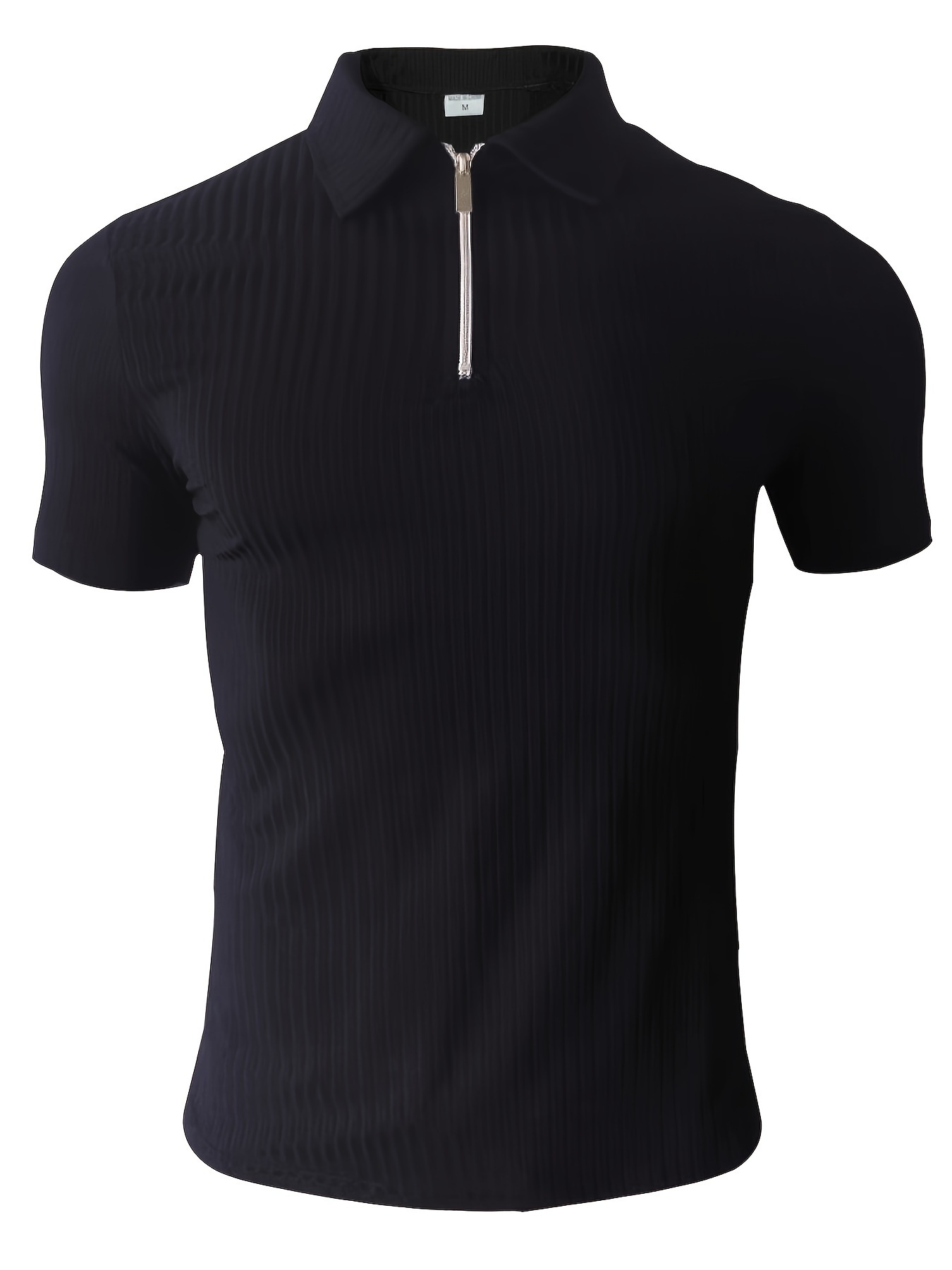 breathable regular fit ribbed golf shirt mens casual v neck t shirt short sleeve for summer mens clothing details 9