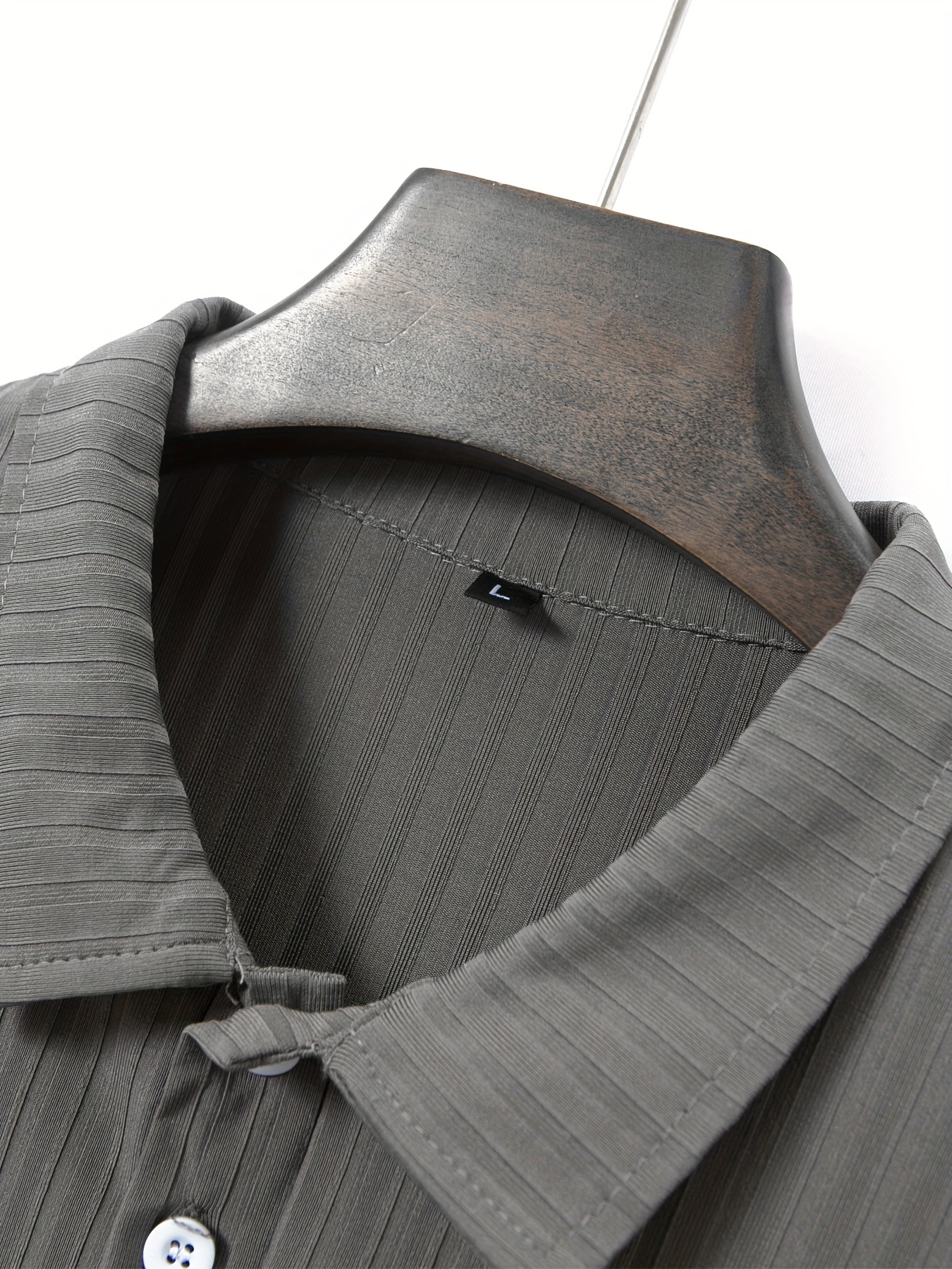 casual ribbed mens comfy daily short sleeve lapel shirt summer golf sports details 37