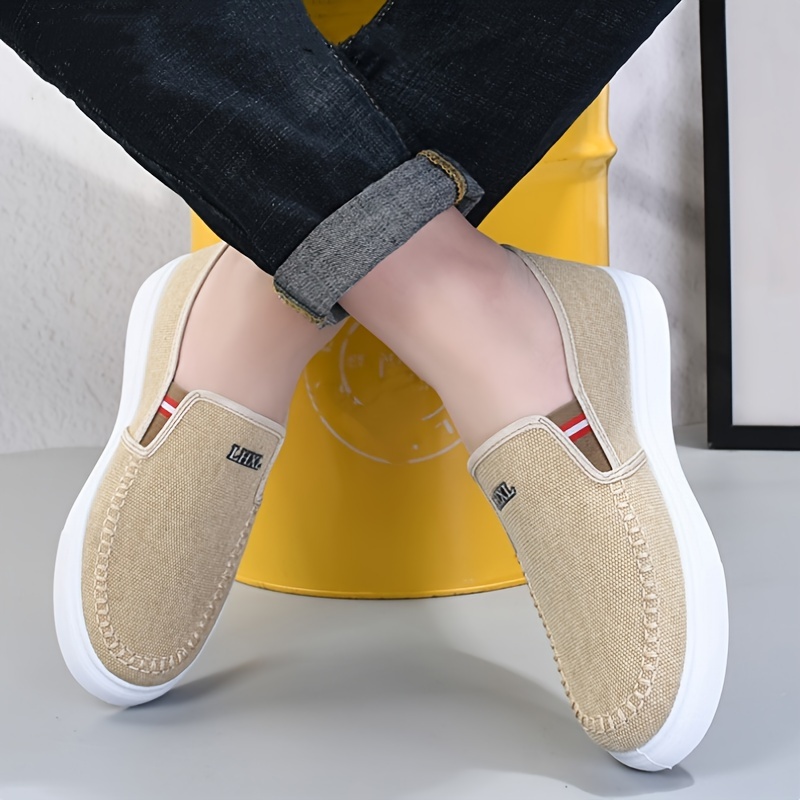 Mens Solid Color Slip On Canvas Loafer Shoes Comfy Non Slip Casual Durable Lightweight Walking Shoes For Mens Outdoor Shop On Temu And start Saving Temu details 9