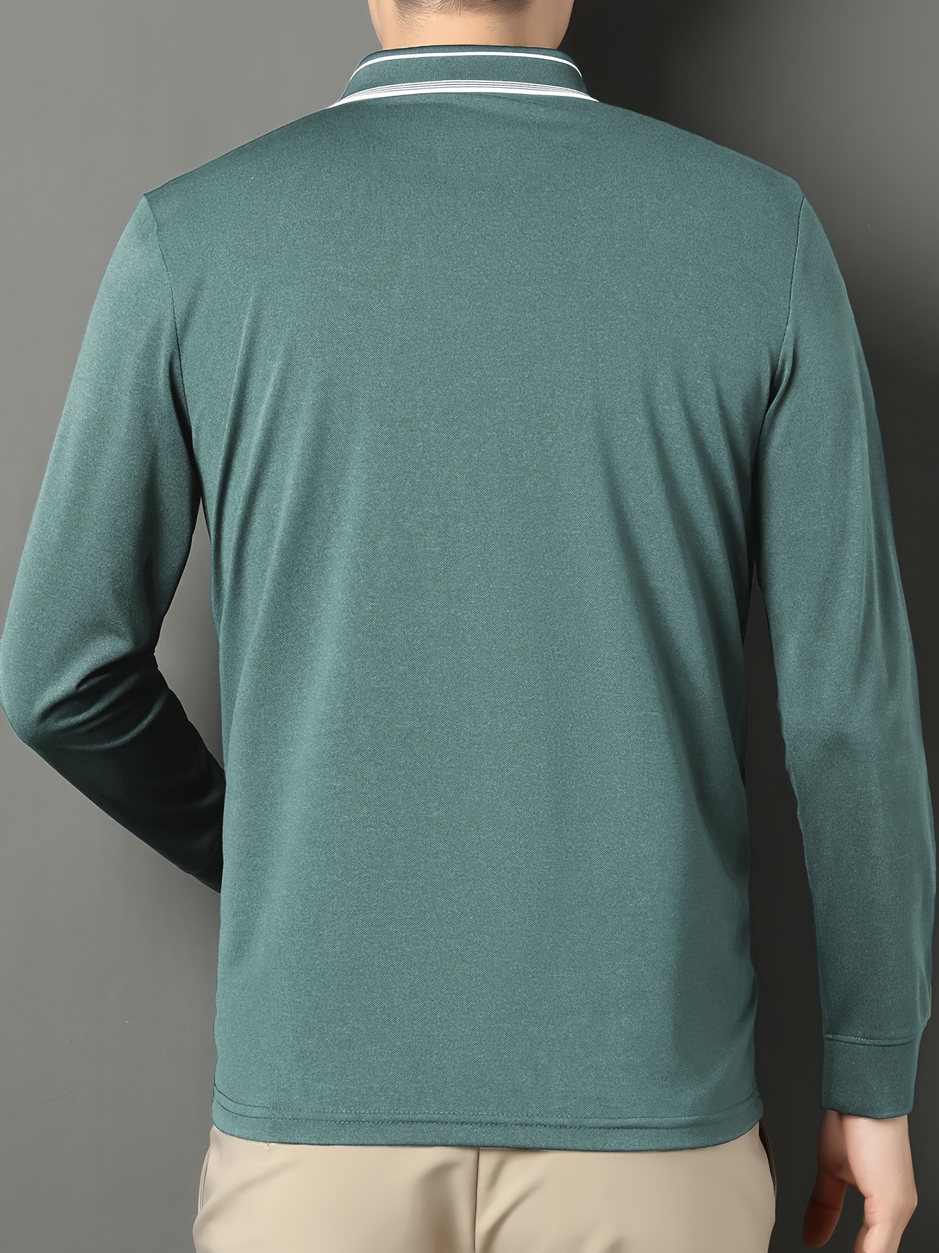 lapel shirt, mature style mens comfy breathable long sleeve lapel shirt spring fall gift for men details 11