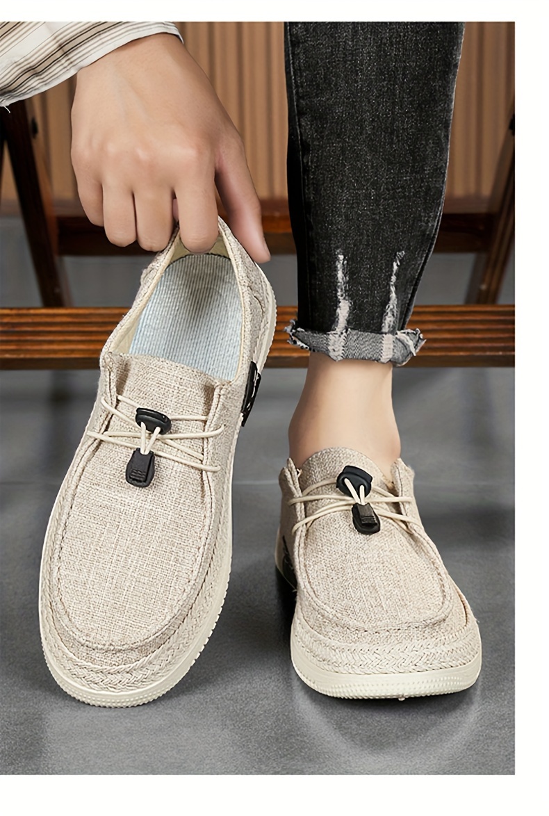 Mens Classic Woven Breathable Loafer Shoes Comfy Non Slip Casual Durable Canvas Office Shoes Mens Footwear Men s Shoes Temu details 3