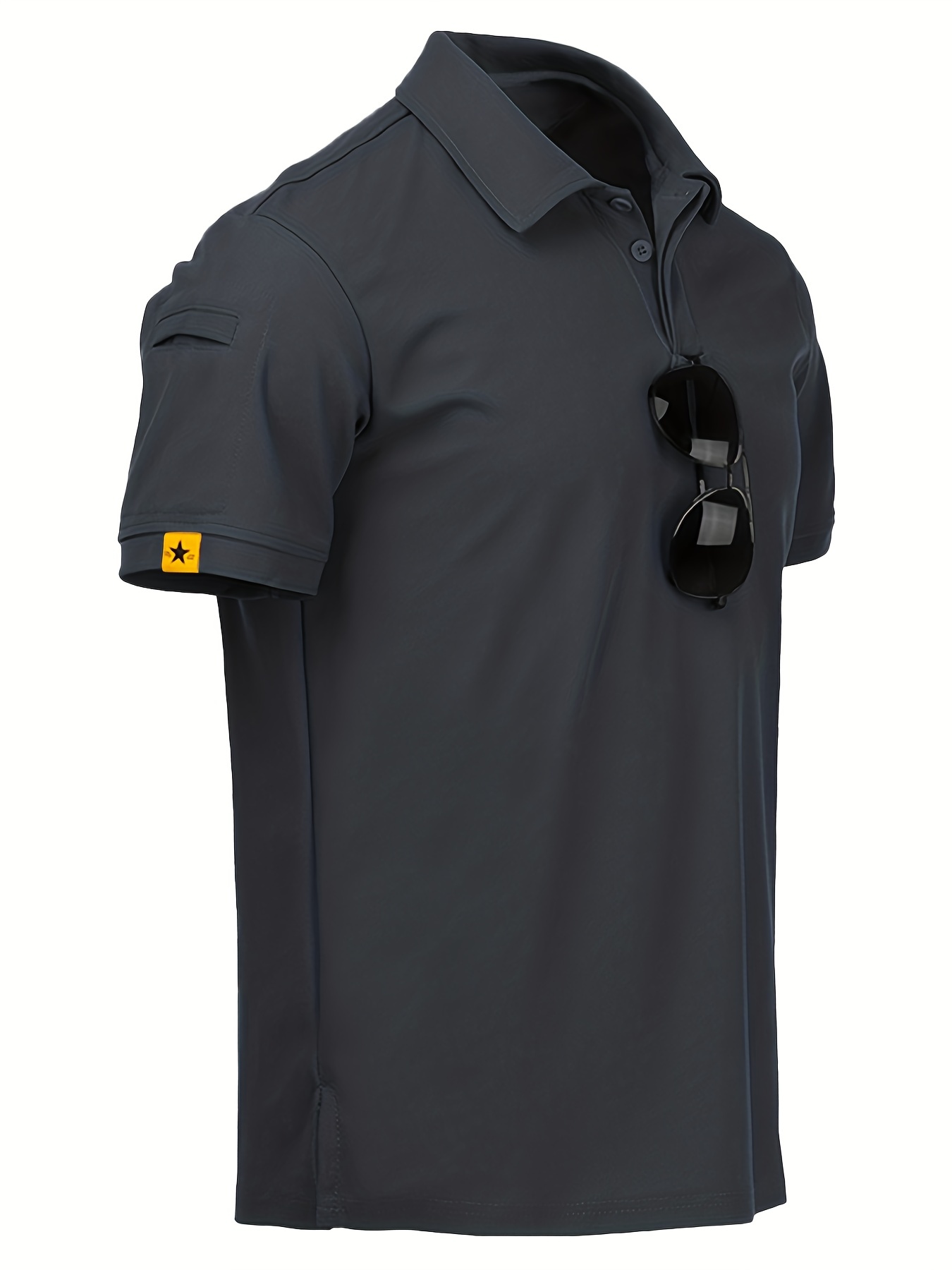 classic design golf shirt mens casual mid stretch short sleeve lapel shirt for summer details 30