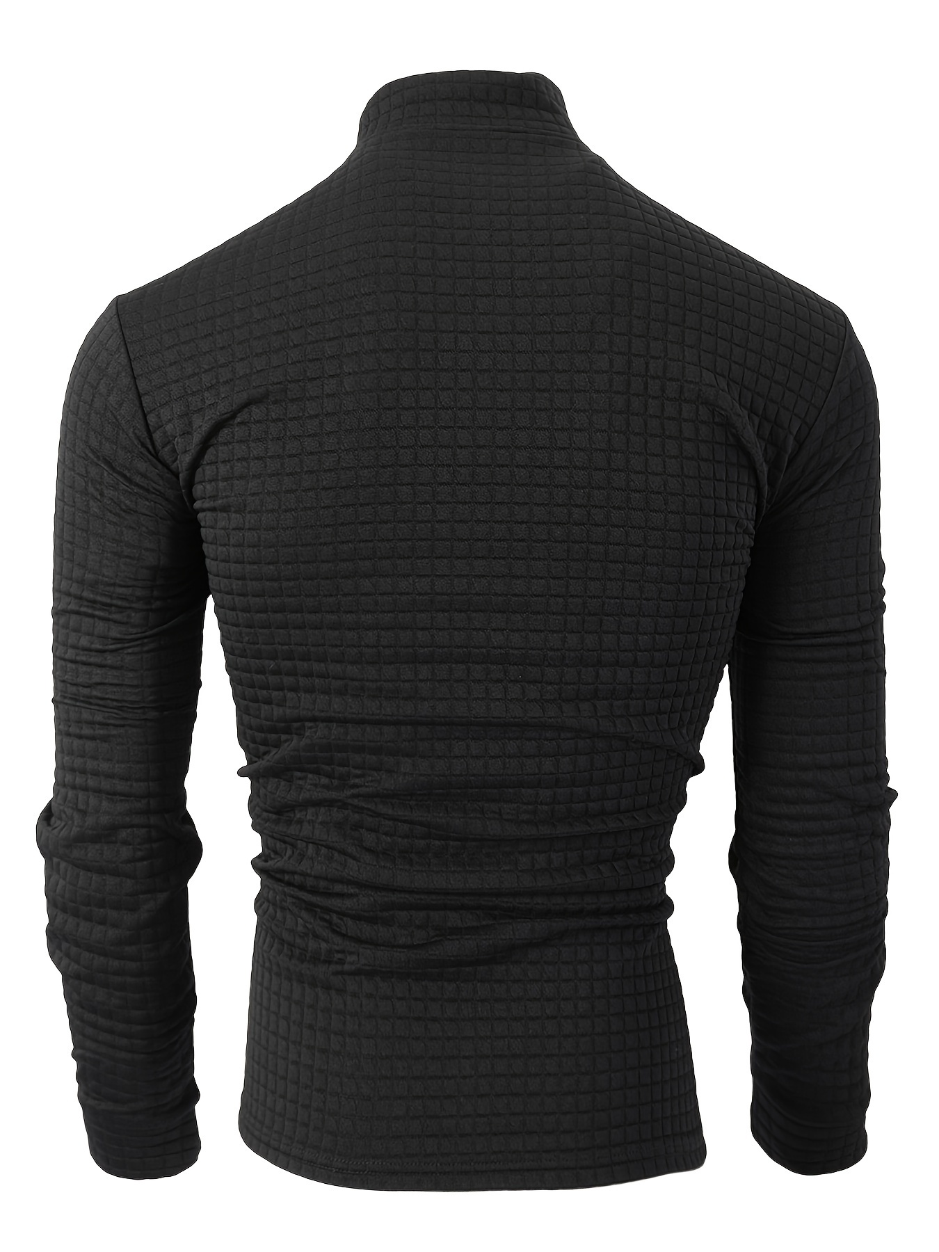 mens solid shirt casual breathable zip up turtle neck long sleeve tee top for city walk street hanging outdoor activities details 24