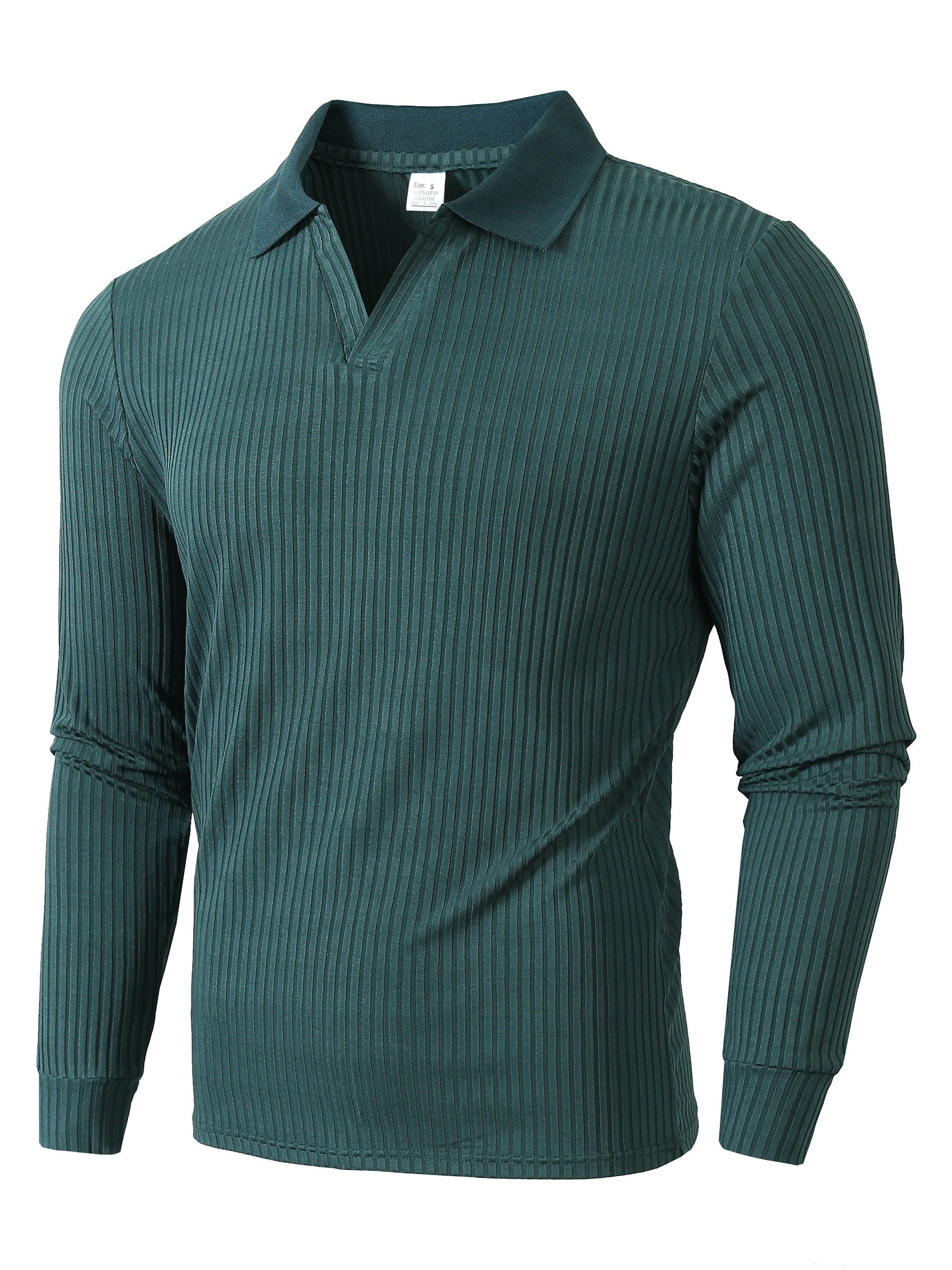 lapel shirt, ribbed mens all match sweetheart v neck long sleeve lapel shirt spring fall outdoor activity details 27