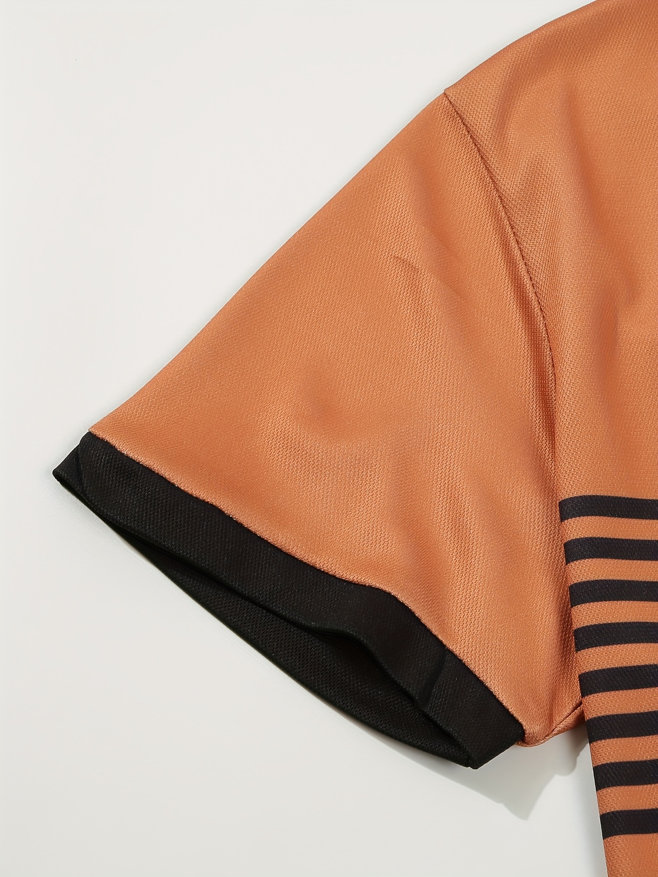 lapel shirt, striped mens casual color block short sleeve lapel shirt with chest pocket for summer golf details 2