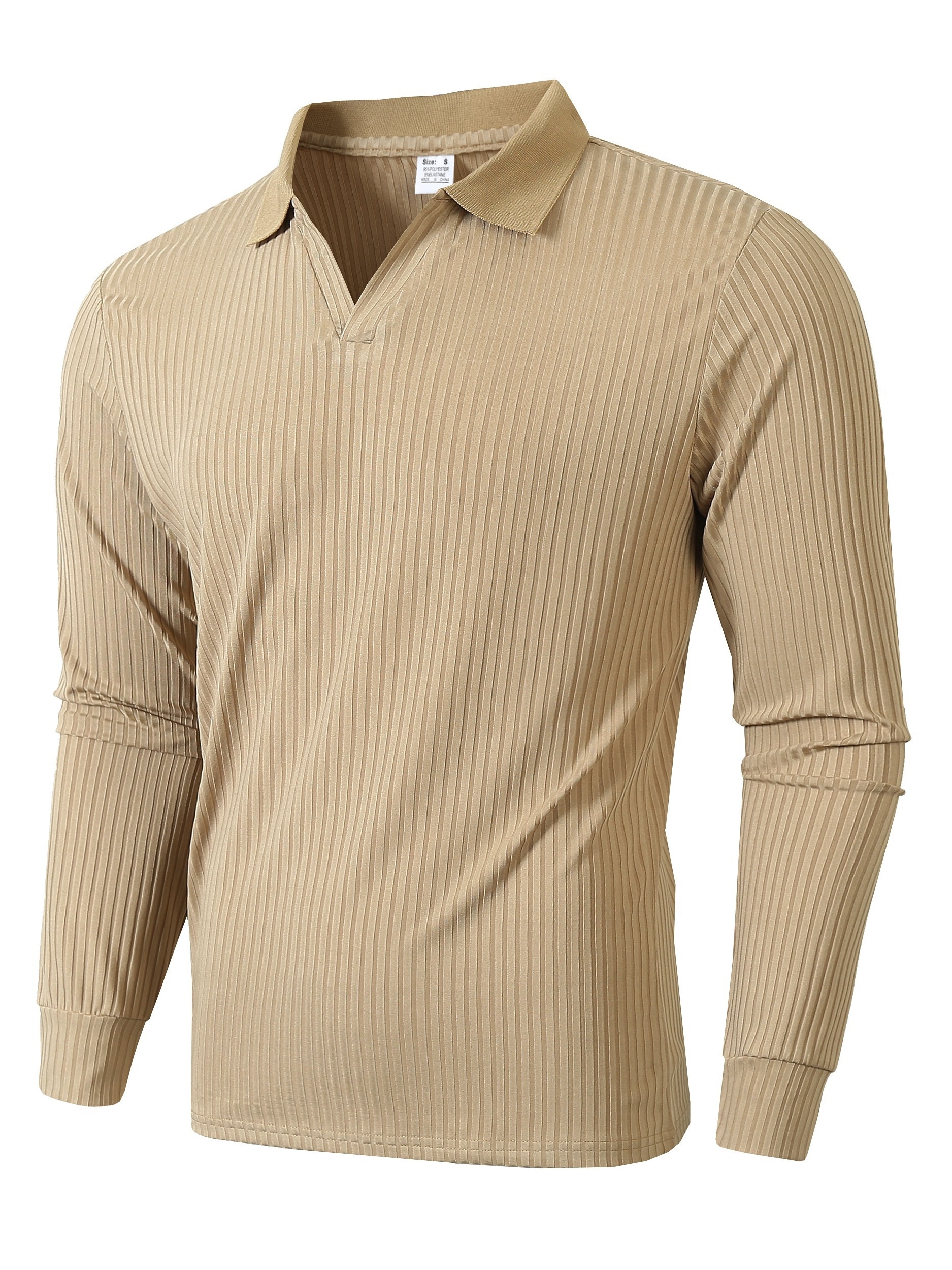 lapel shirt, ribbed mens all match sweetheart v neck long sleeve lapel shirt spring fall outdoor activity details 57