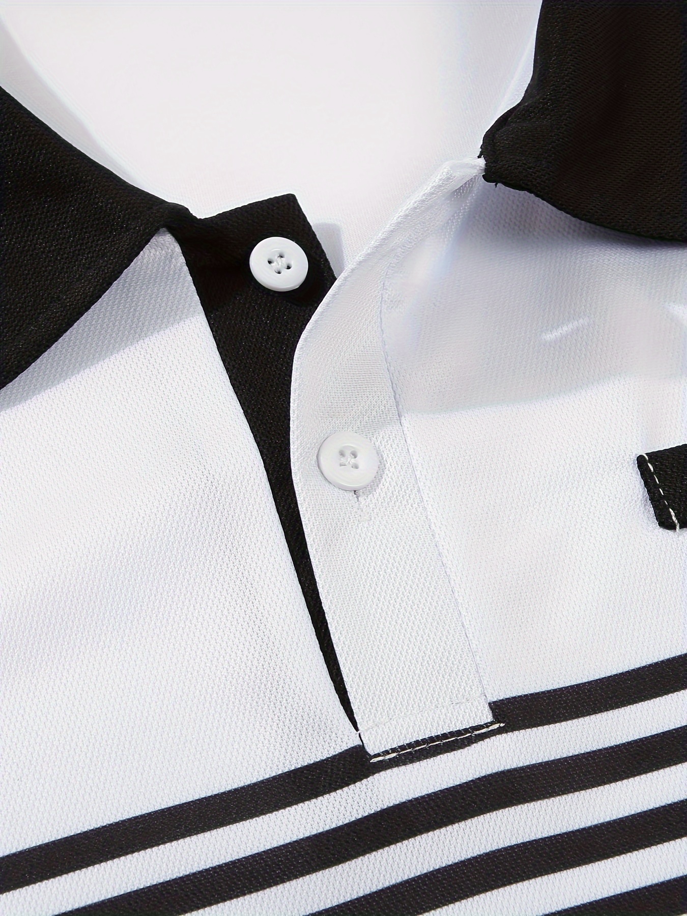 lapel shirt, striped mens casual color block short sleeve lapel shirt with chest pocket for summer golf details 33