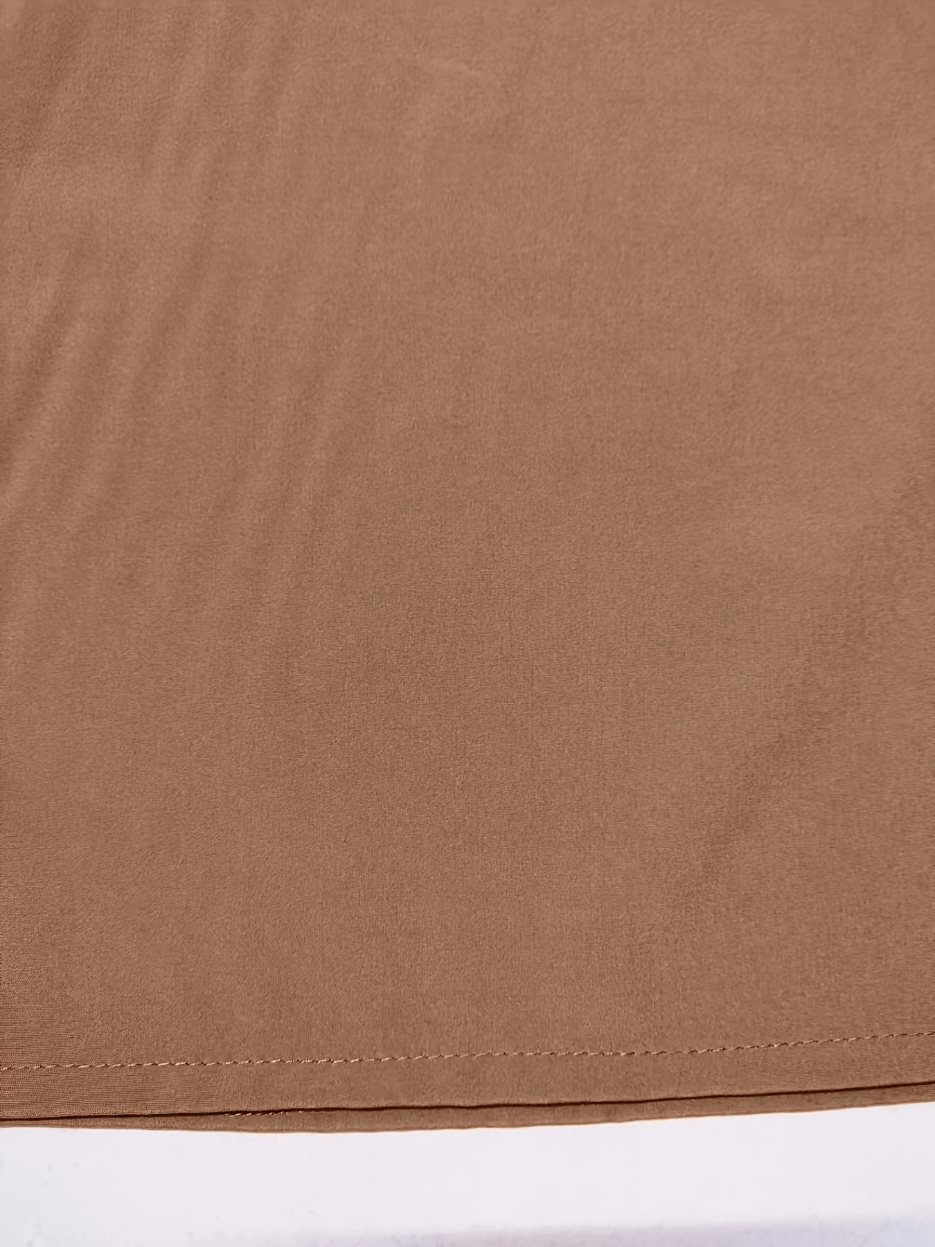 simple rolled short sleeve blouse casual crew neck solid blouse womens clothing details 8