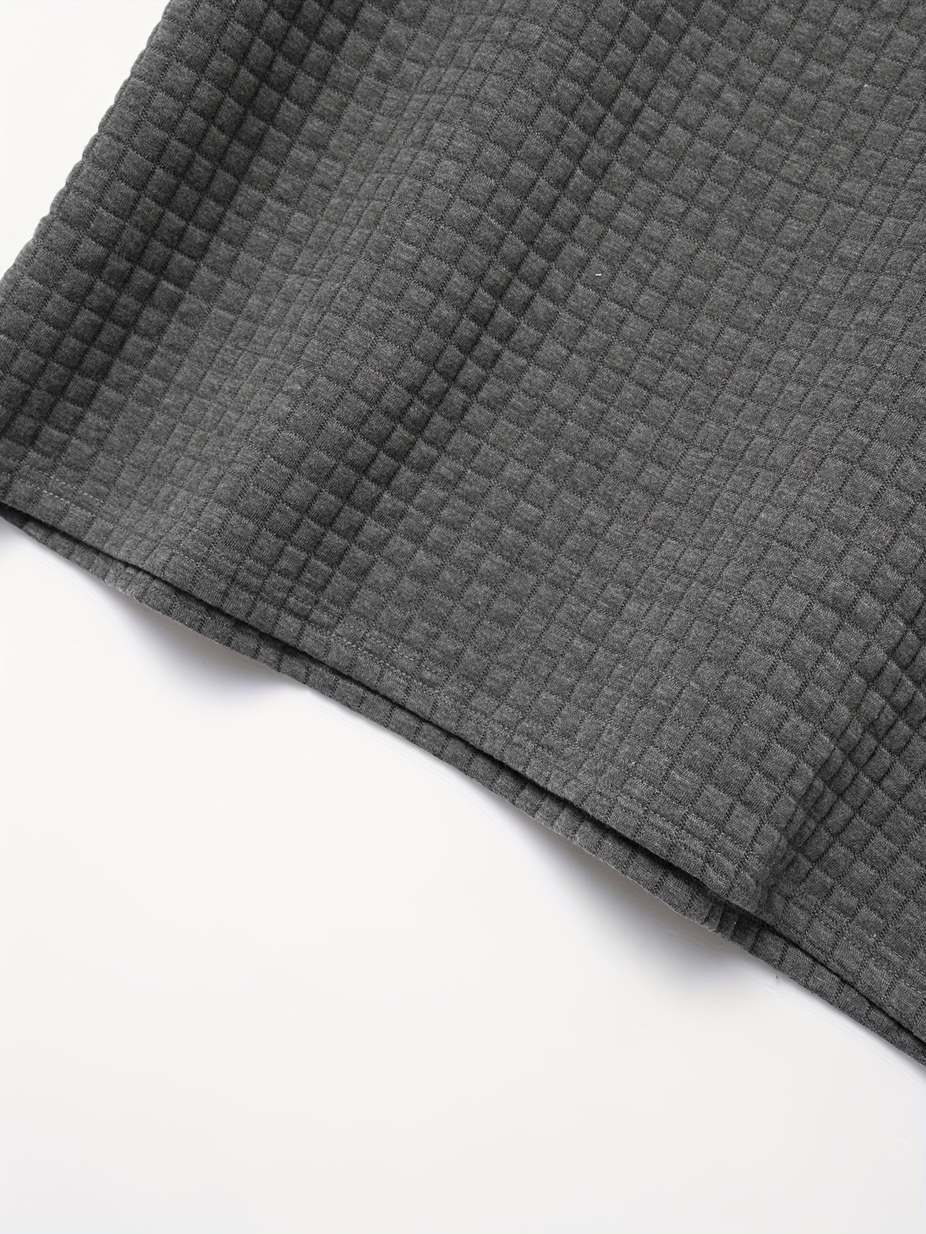 Casual Waffle Men s Short Sleeve Lapel Golf Shirt With Chest Pocket, Summer Men s Clothing details 3