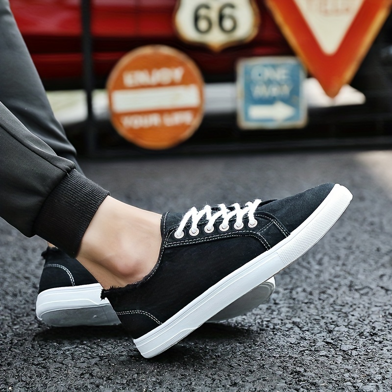 Mens Solid Color Classic Low Top Skateboard Shoes Comfy Non Slip Lace Up Durable Walking Shoes Mens Footwear Free Shipping On Items Shipped From Temu Temu details 4