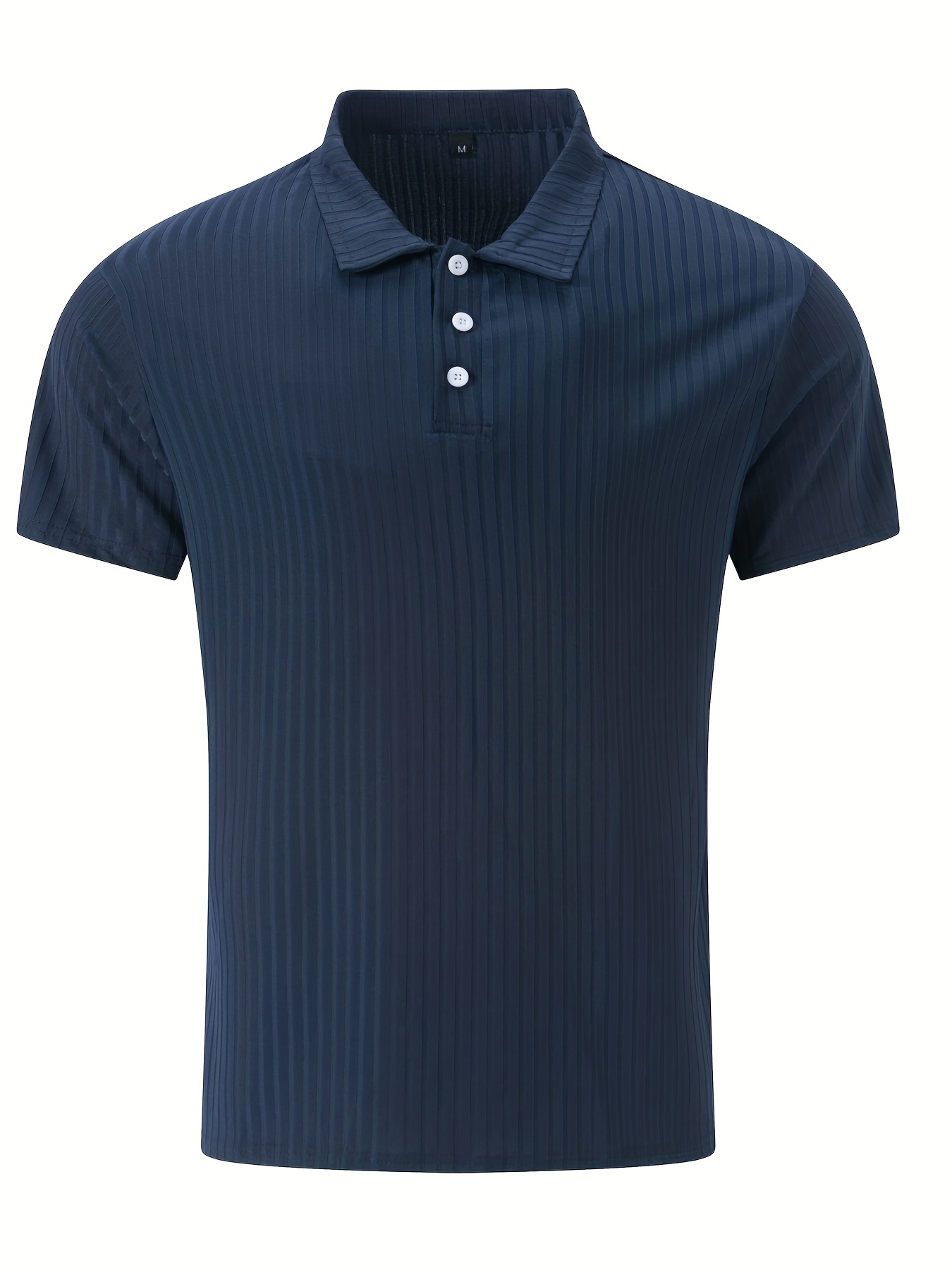 casual ribbed mens comfy daily short sleeve lapel shirt summer golf sports details 41