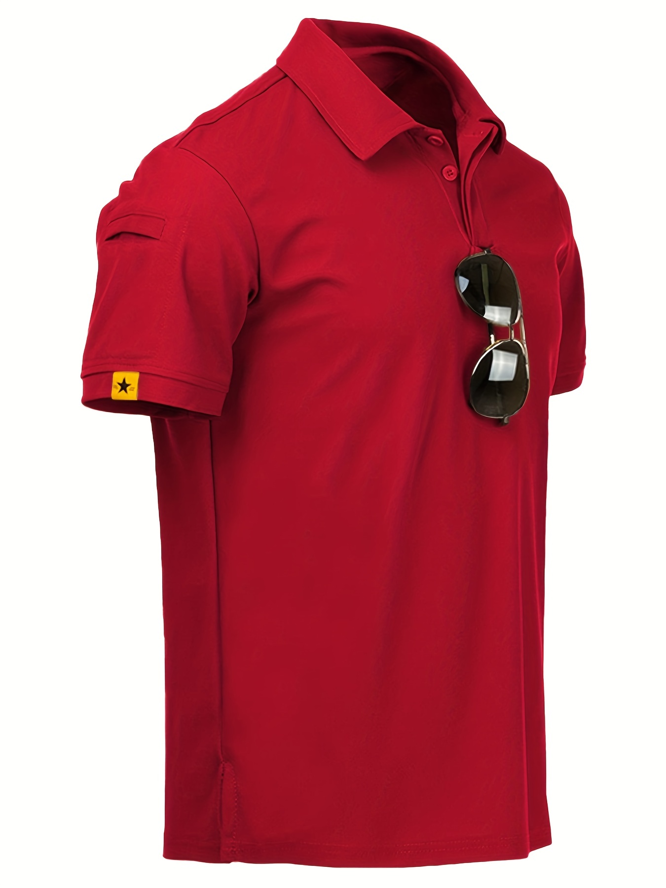 classic design golf shirt mens casual mid stretch short sleeve lapel shirt for summer details 6