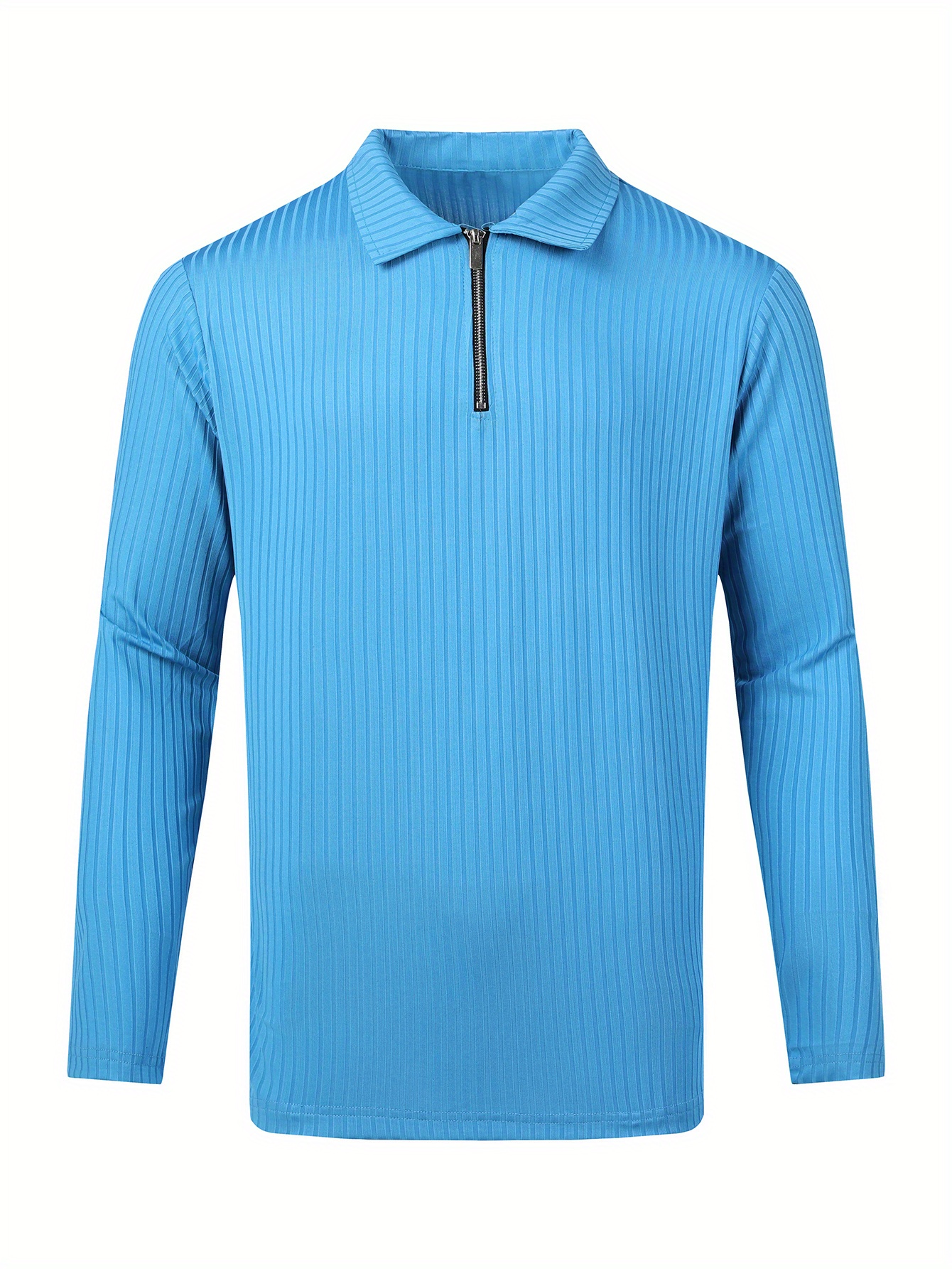 zipper shirts, vertical stripe mens casual long sleeve zipper shirts lapel collar tops pullovers mens clothing for spring autumn details 1