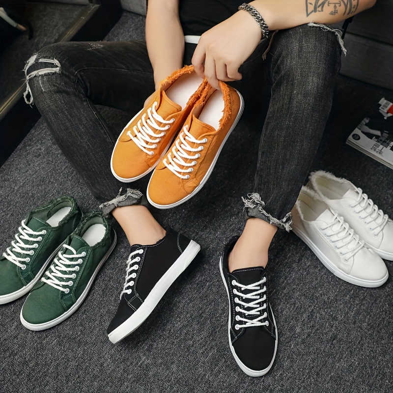 Mens Solid Color Classic Low Top Skateboard Shoes Comfy Non Slip Lace Up Durable Walking Shoes Mens Footwear Free Shipping On Items Shipped From Temu Temu details 8