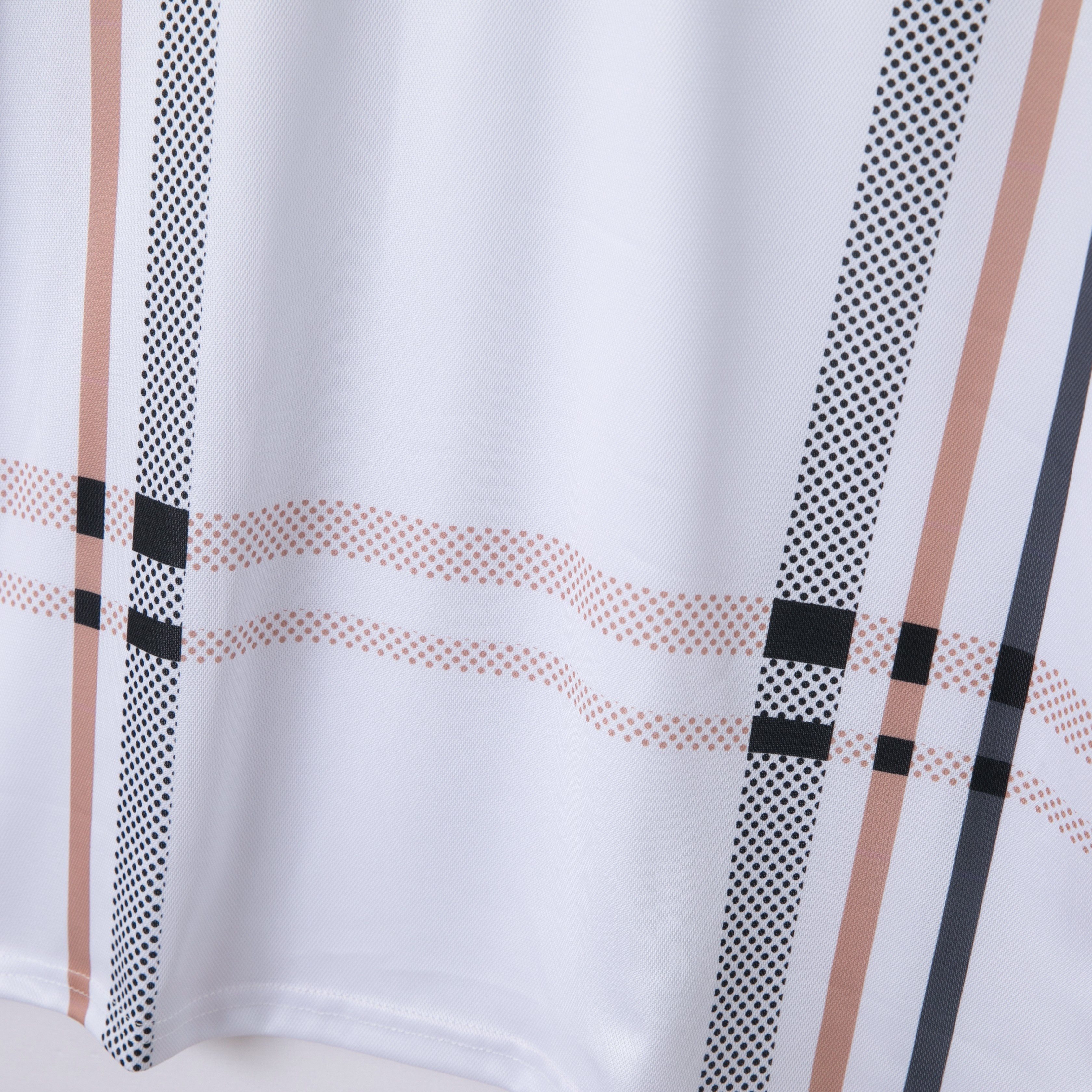 retro classic plaid print mens short sleeve lapel shirt for summer outdoor details 4