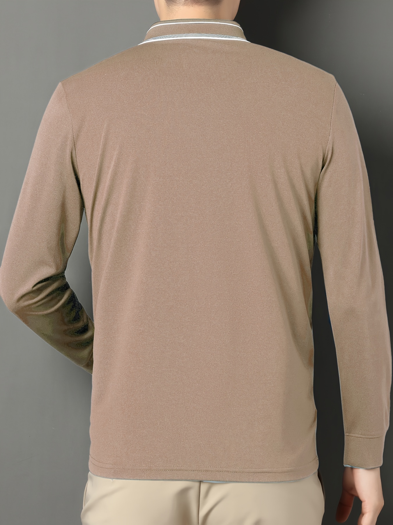 lapel shirt, mature style mens comfy breathable long sleeve lapel shirt spring fall gift for men details 21