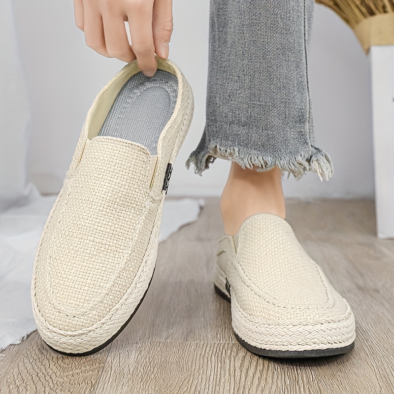 slip flaxen mule shoes men s casual espadrille decor casual details 6