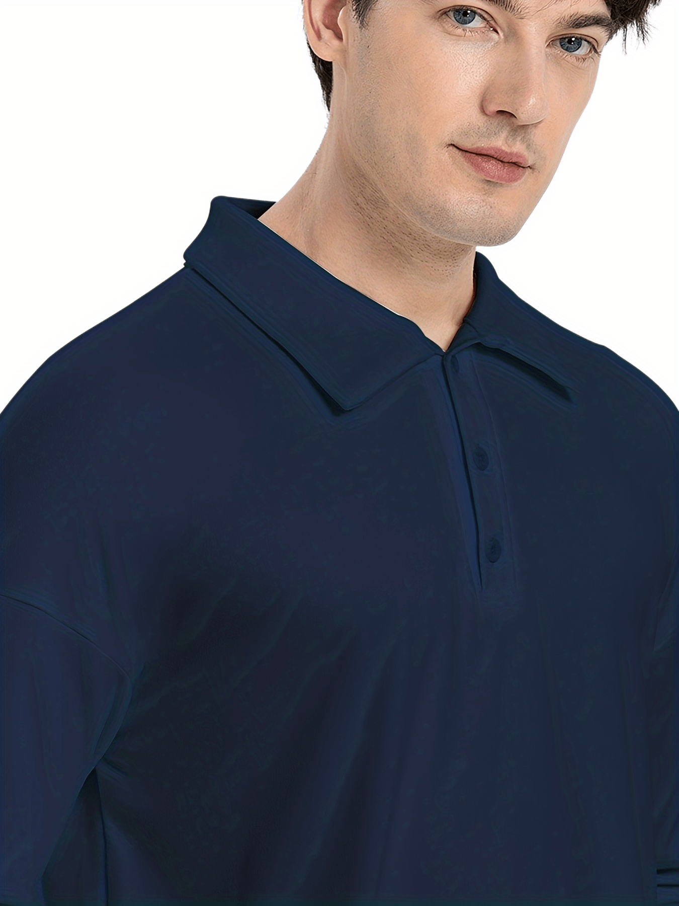 mens casual loose long sleeves button lapel slim shirts details 12