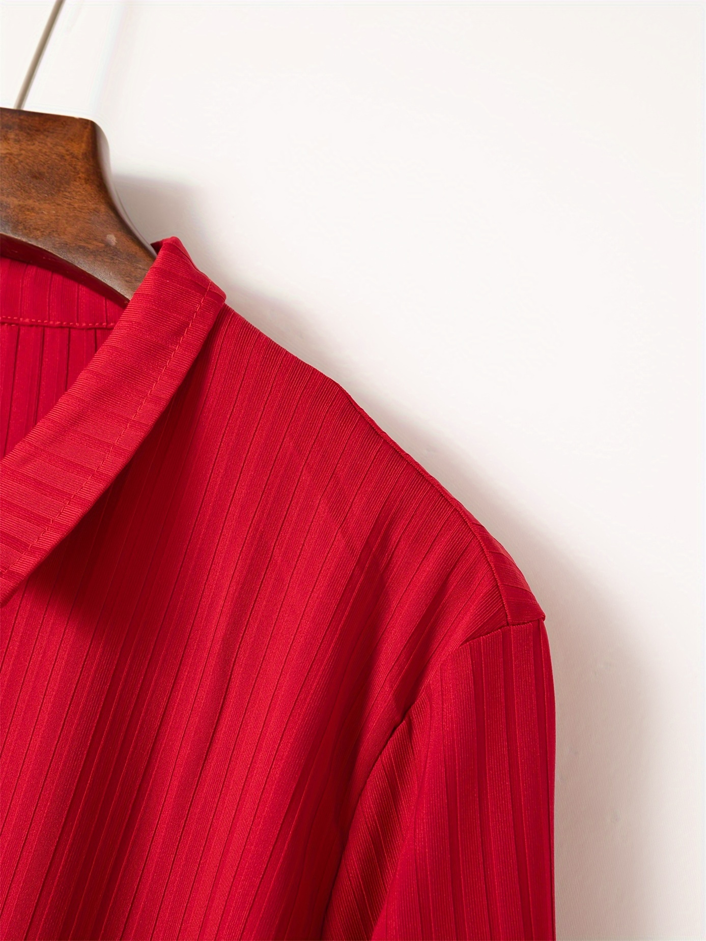 casual ribbed mens comfy daily short sleeve lapel shirt summer golf sports details 18