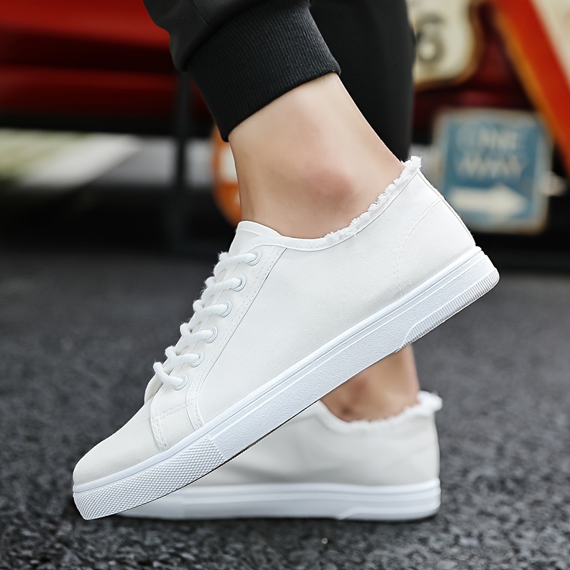 Mens Solid Color Classic Low Top Skateboard Shoes Comfy Non Slip Lace Up Durable Walking Shoes Mens Footwear Free Shipping On Items Shipped From Temu Temu details 3