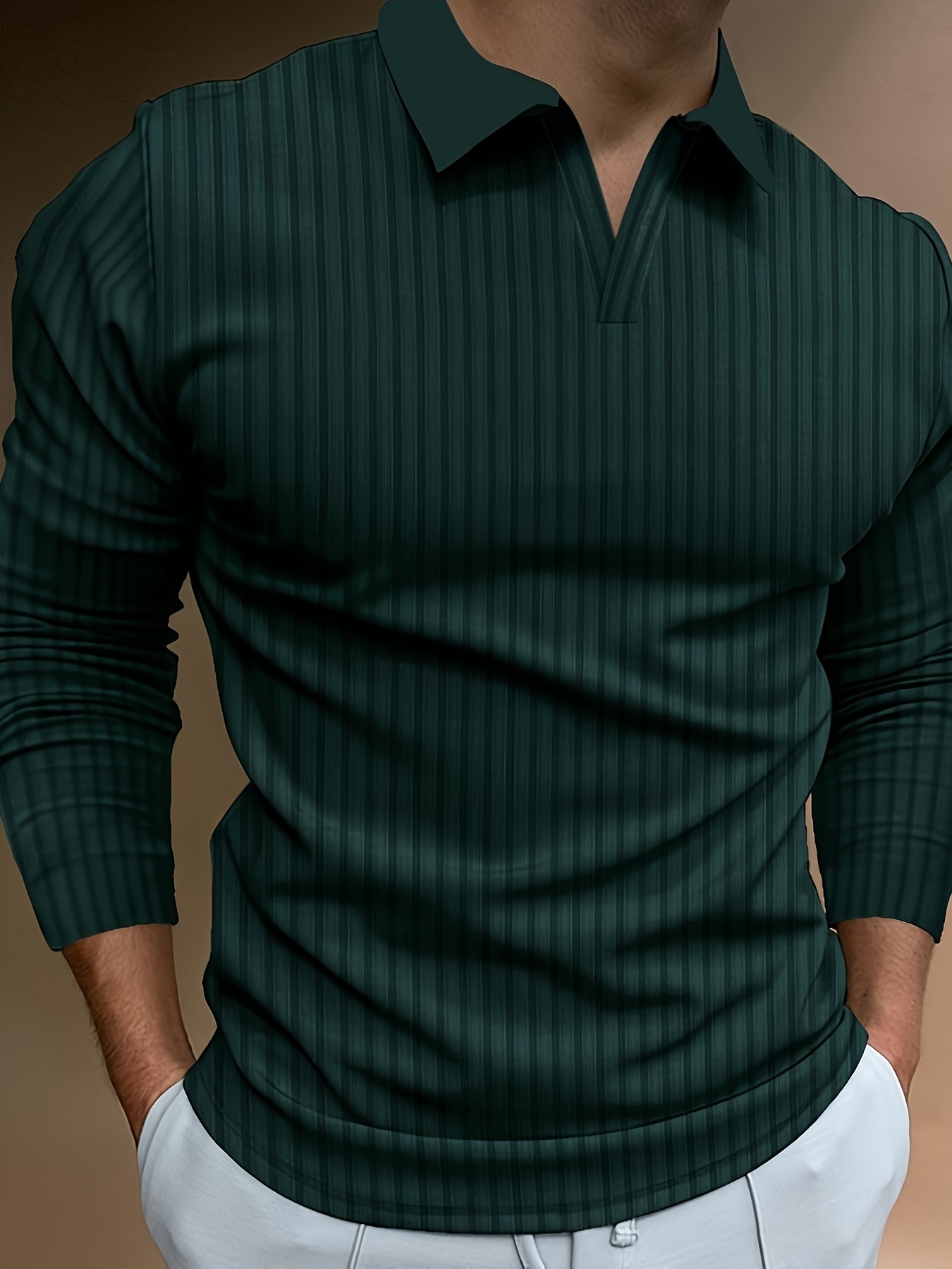 lapel shirt, ribbed mens all match sweetheart v neck long sleeve lapel shirt spring fall outdoor activity details 19