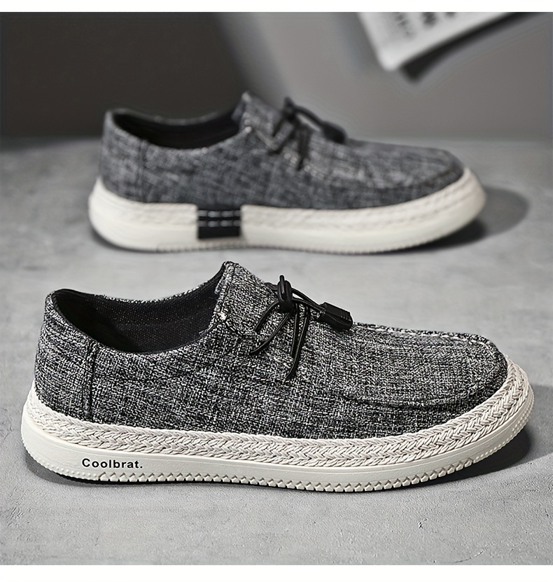 Mens Classic Woven Breathable Loafer Shoes Comfy Non Slip Casual Durable Canvas Office Shoes Mens Footwear Men s Shoes Temu details 11
