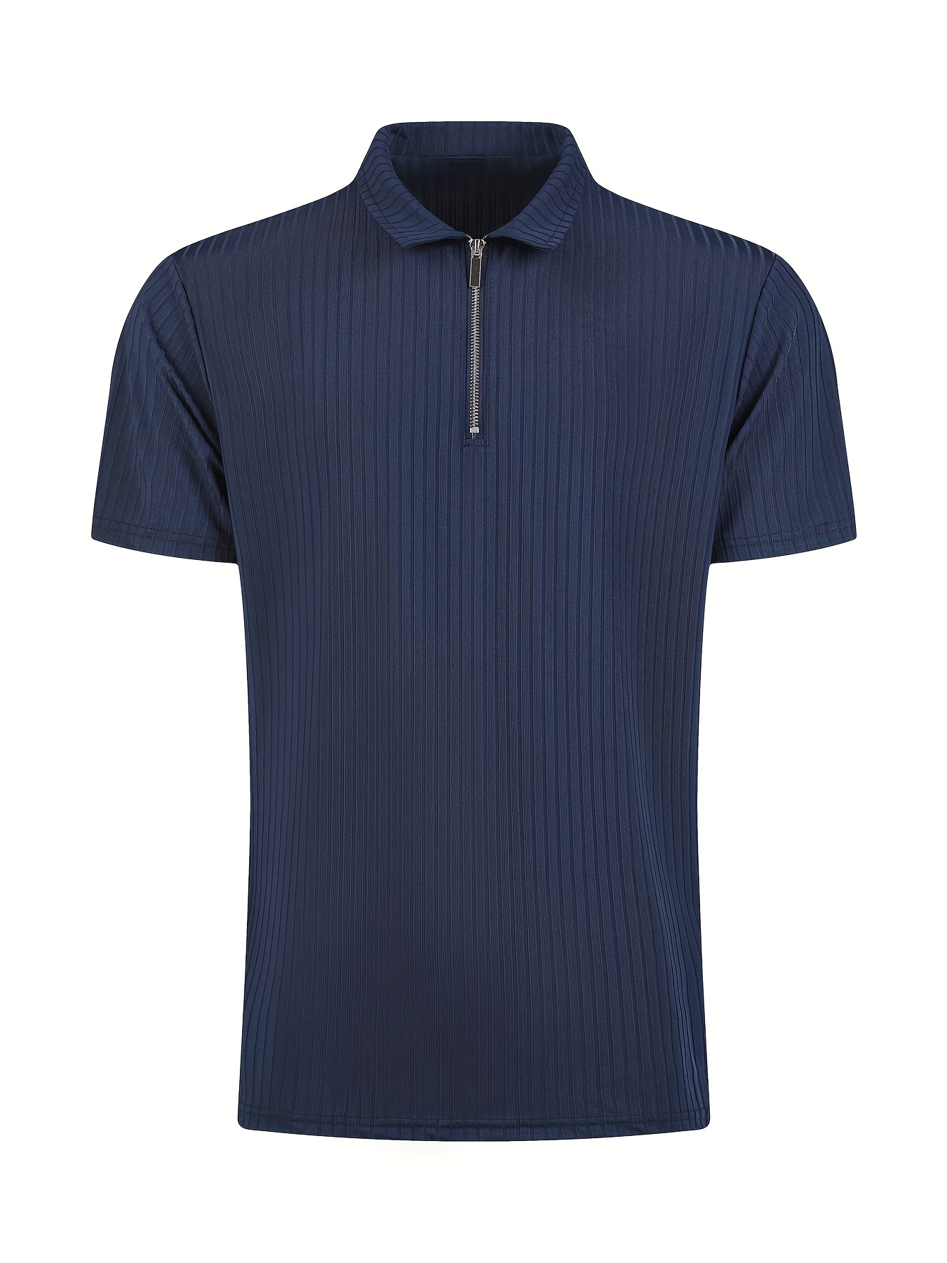 mens solid creative top casual high stretch short sleeve lapel shirt mens clothes for summer outdoor details 37