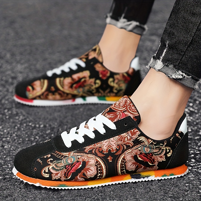 embroidered canvas shoes men s trendy traditional dragon details 5