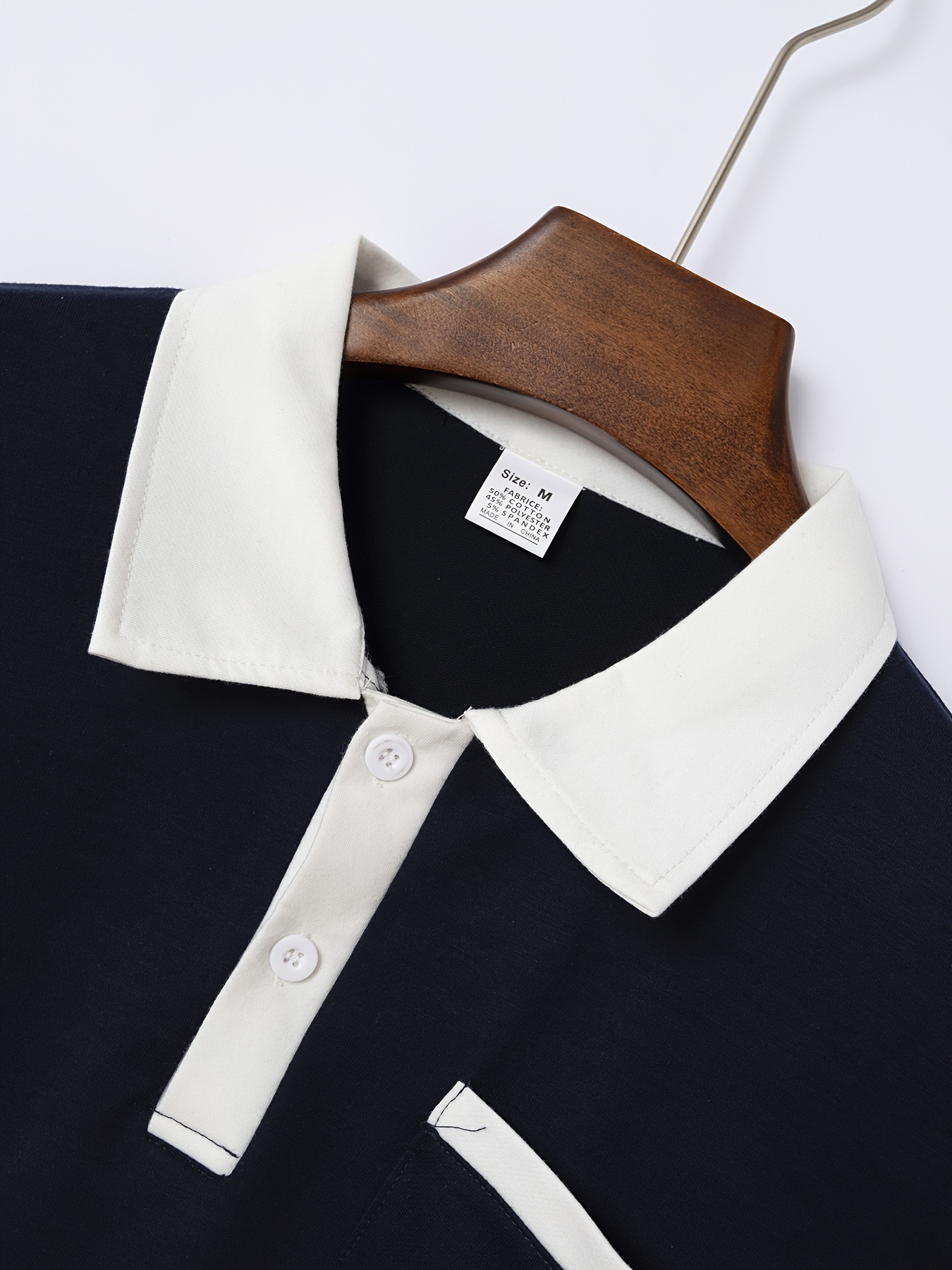 cotton blend breathable regular fit golf shirt mens casual v neck t shirt short sleeve for summer mens clothing details 21