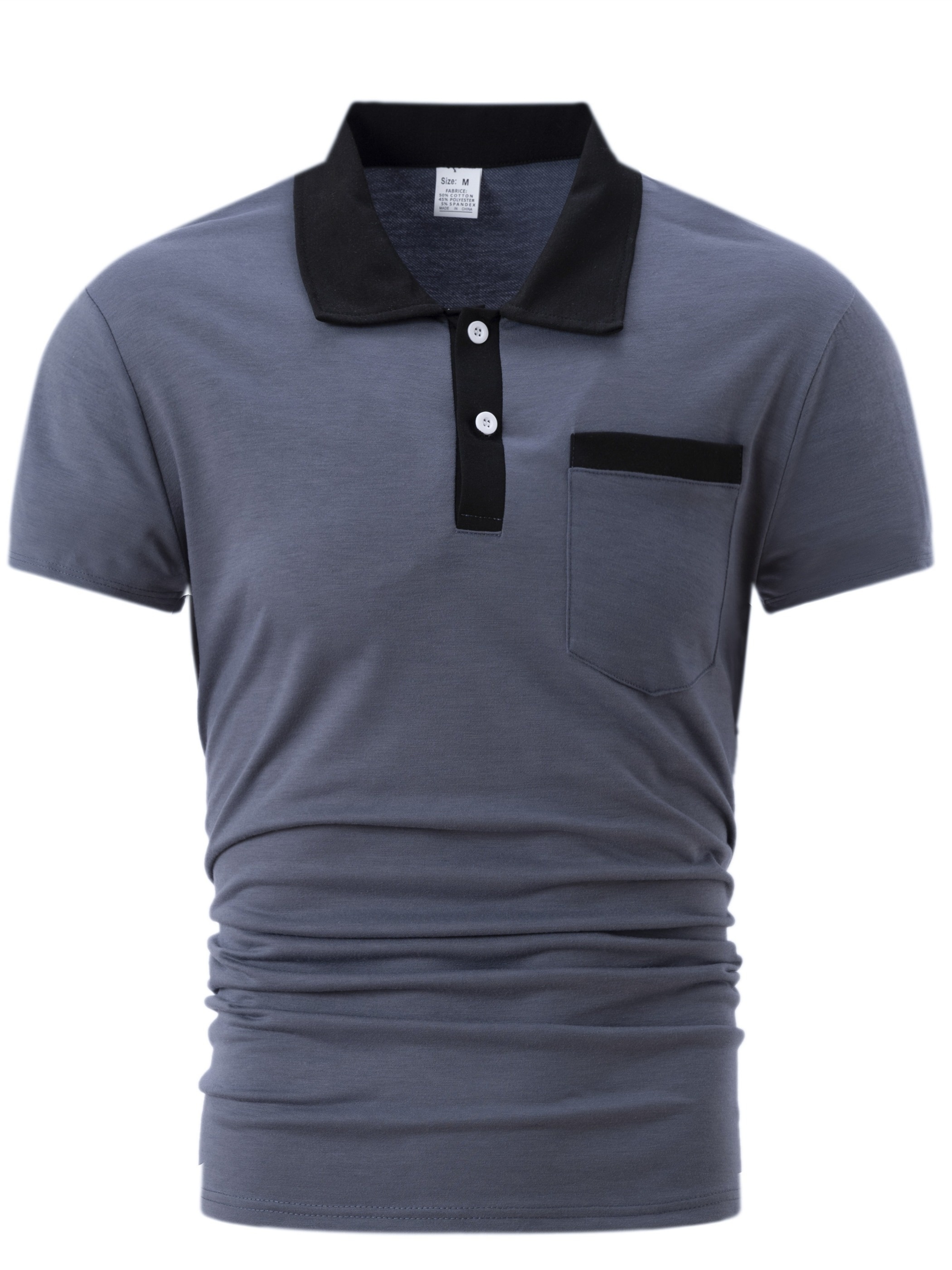 cotton blend breathable regular fit golf shirt mens casual v neck t shirt short sleeve for summer mens clothing details 13