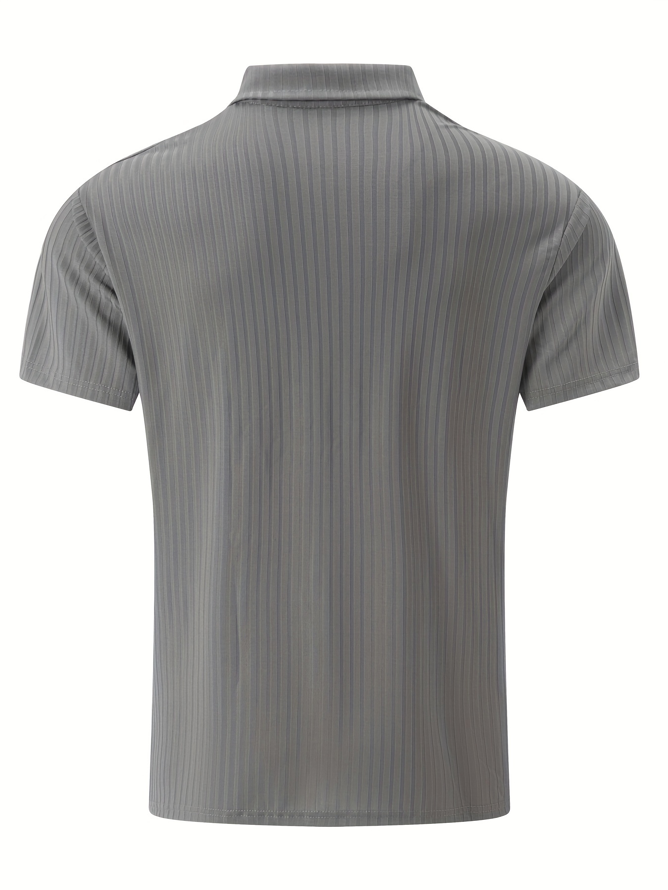 casual ribbed mens comfy daily short sleeve lapel shirt summer golf sports details 36