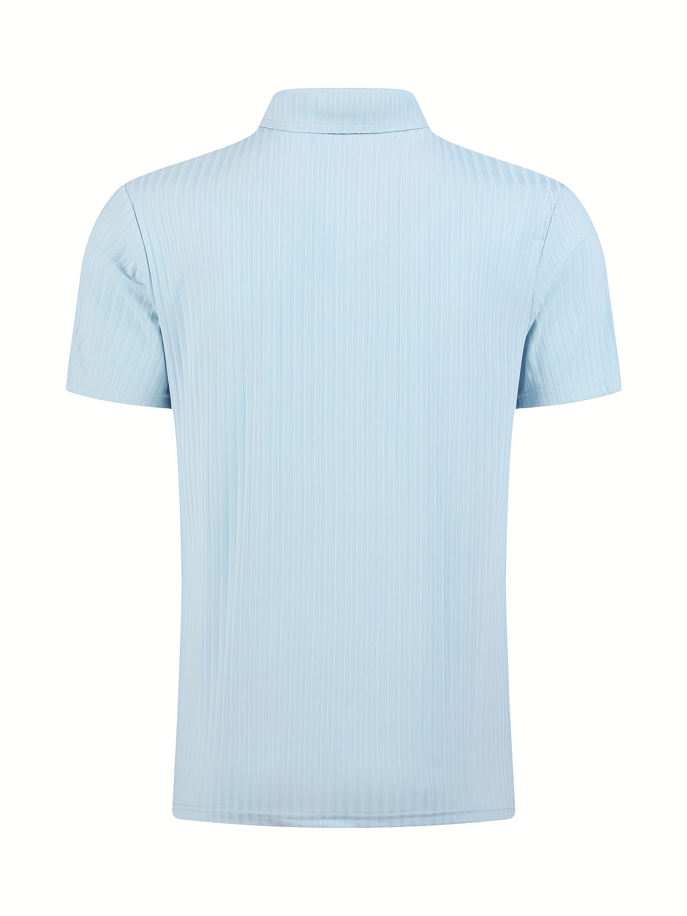 mens solid creative top casual high stretch short sleeve lapel shirt mens clothes for summer outdoor details 14