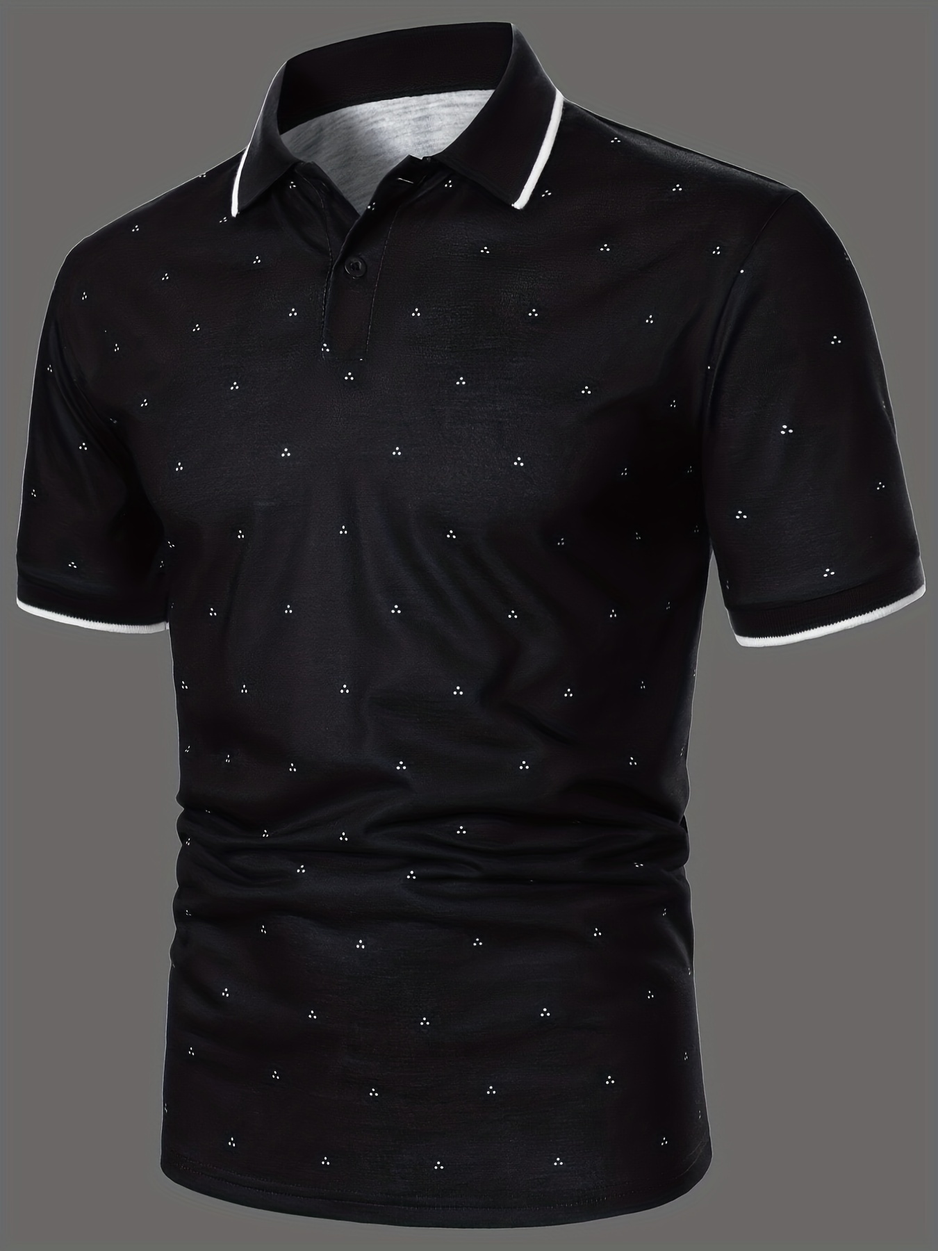 mens shirts casual navy blue slim fit lapel button up shirt details 27