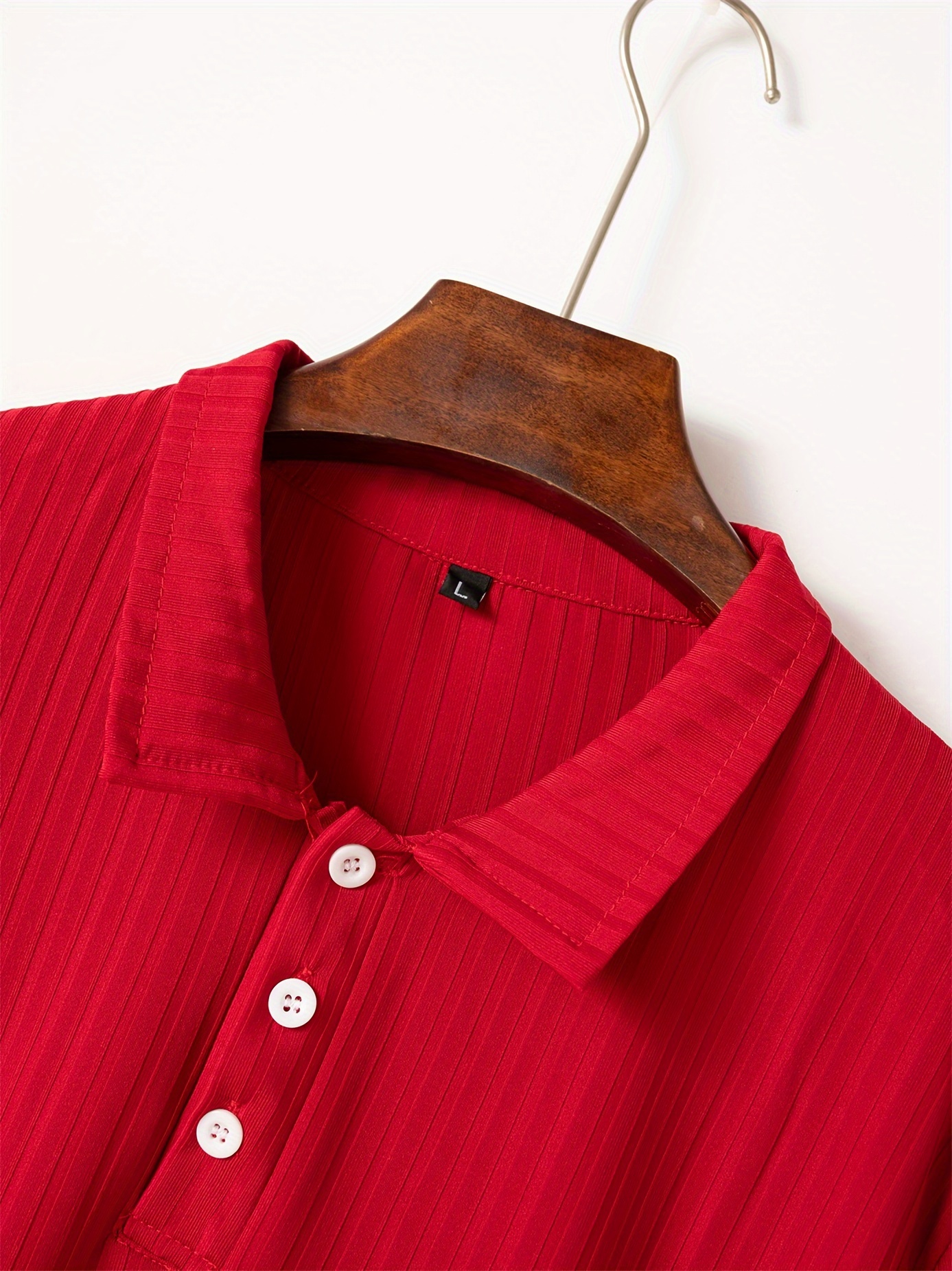 casual ribbed mens comfy daily short sleeve lapel shirt summer golf sports details 19