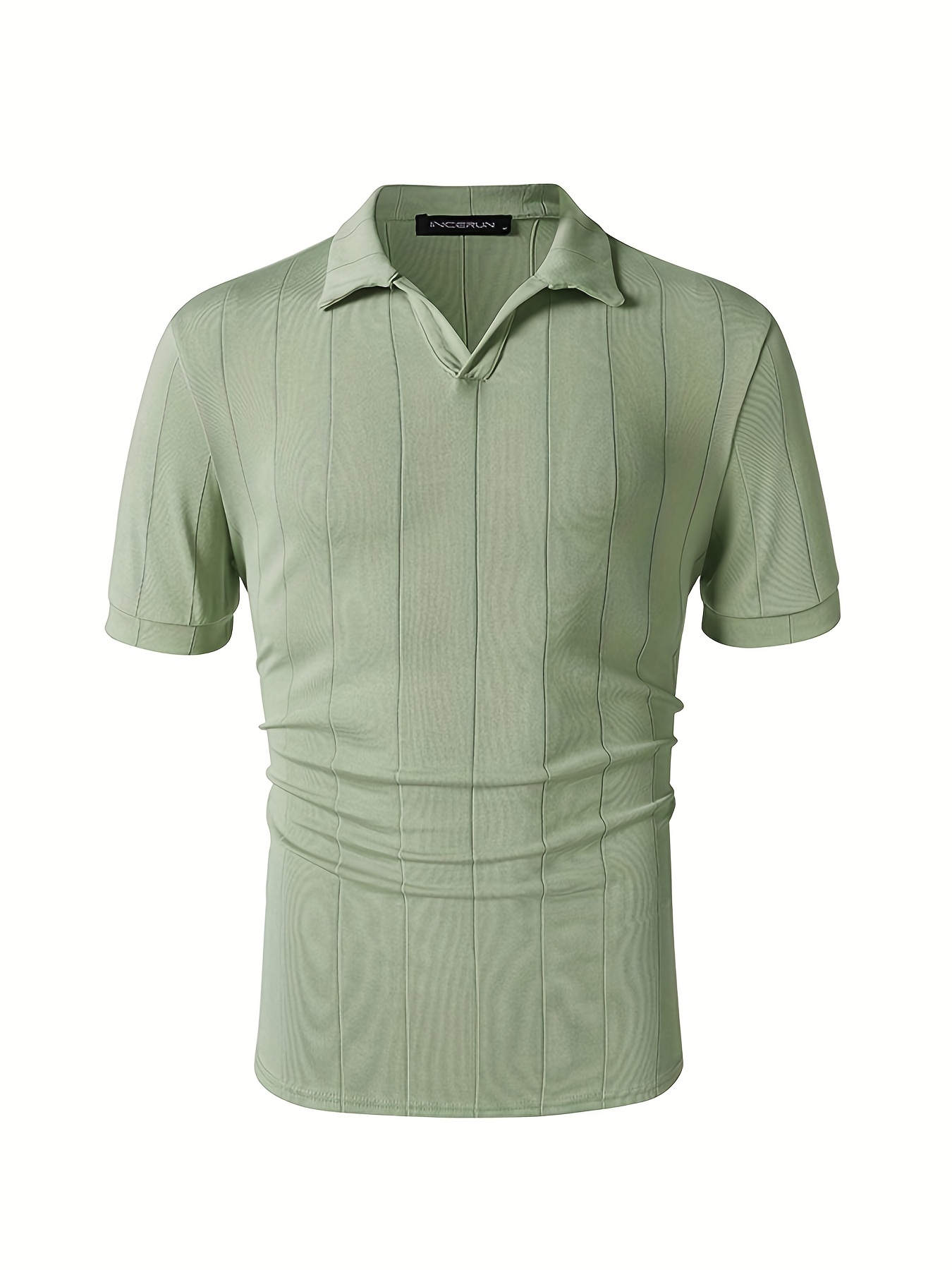 Men's Stylish Shirt Lapel Short Sleeve Fitness Summer Tee With Multicolor