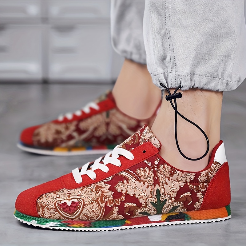 embroidered canvas shoes men s trendy traditional dragon details 0