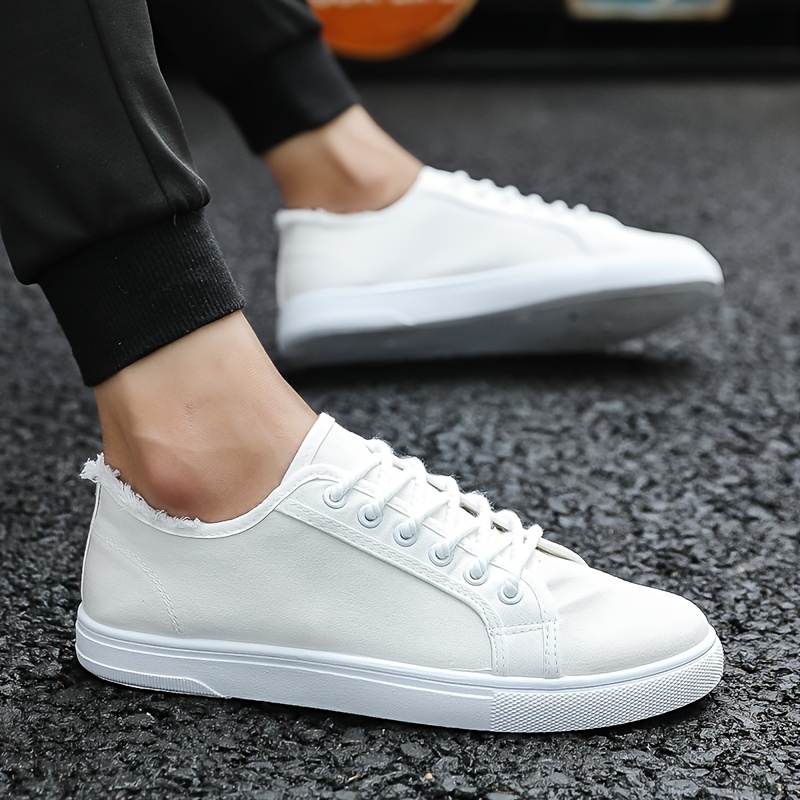 Mens Solid Color Classic Low Top Skateboard Shoes Comfy Non Slip Lace Up Durable Walking Shoes Mens Footwear Free Shipping On Items Shipped From Temu Temu details 1