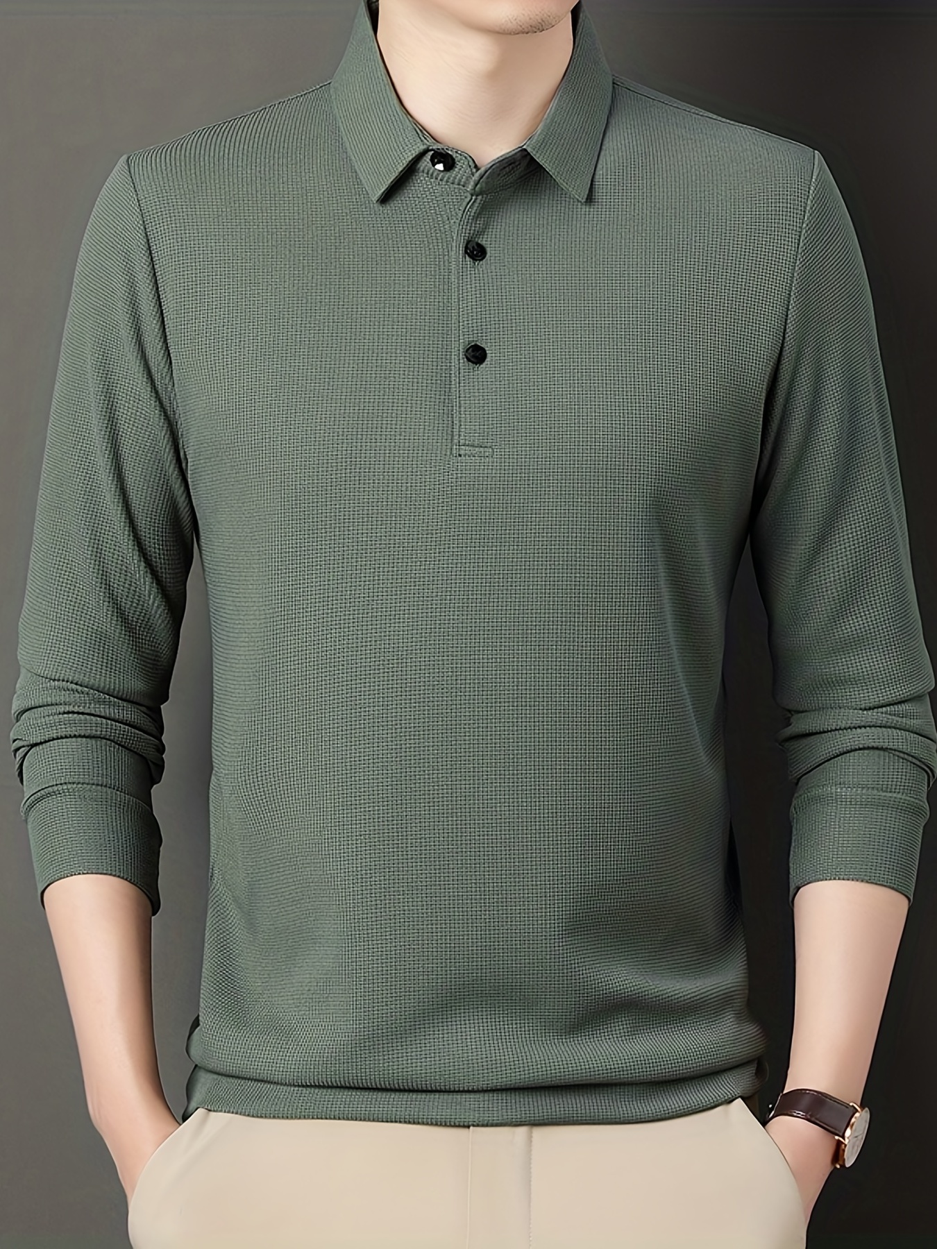 mens casual lapel shirt elegant lapel long sleeve tops details 20