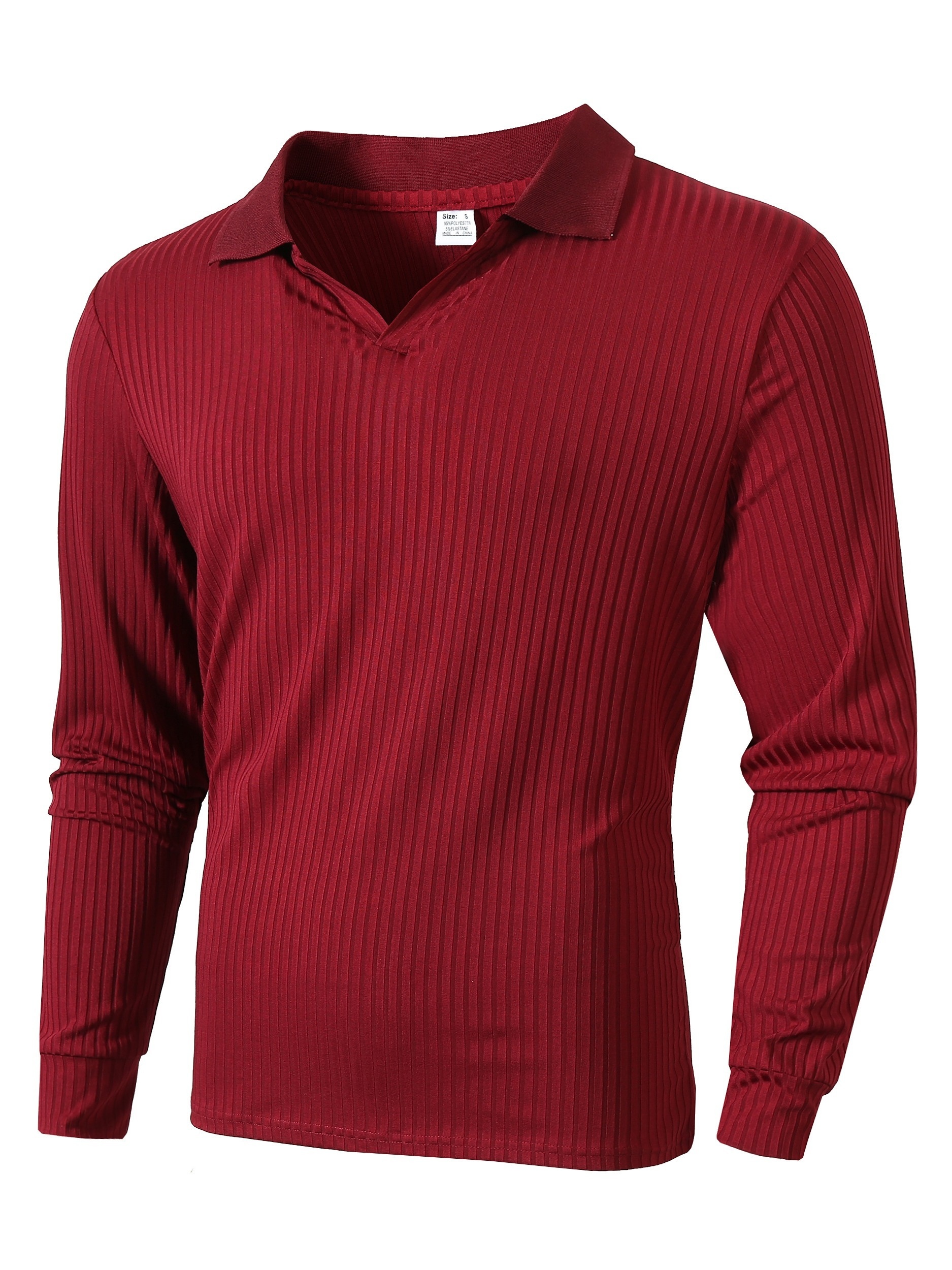 lapel shirt, ribbed mens all match sweetheart v neck long sleeve lapel shirt spring fall outdoor activity details 17