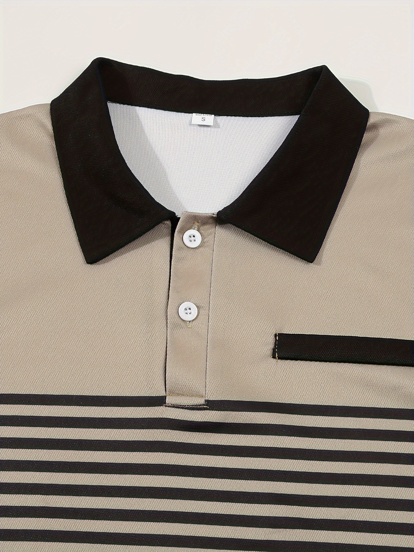 lapel shirt, striped mens casual color block short sleeve lapel shirt with chest pocket for summer golf details 31