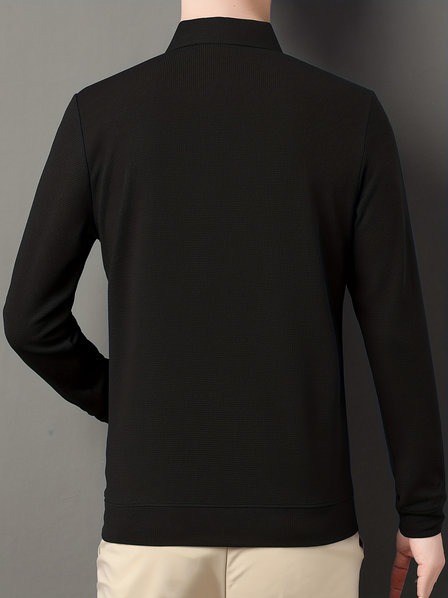 mens casual lapel shirt elegant lapel long sleeve tops details 1