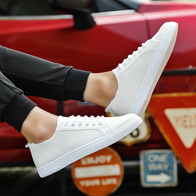 Mens Solid Color Classic Low Top Skateboard Shoes Comfy Non Slip Lace Up Durable Walking Shoes Mens Footwear Free Shipping On Items Shipped From Temu Temu details 5