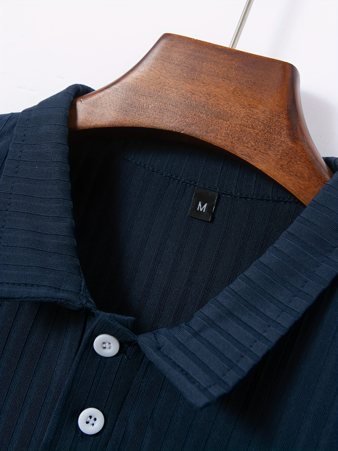 casual ribbed mens comfy daily short sleeve lapel shirt summer golf sports details 43