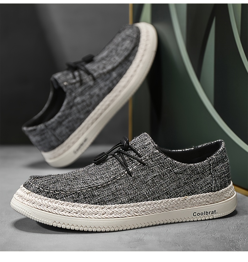 Mens Classic Woven Breathable Loafer Shoes Comfy Non Slip Casual Durable Canvas Office Shoes Mens Footwear Men s Shoes Temu details 9