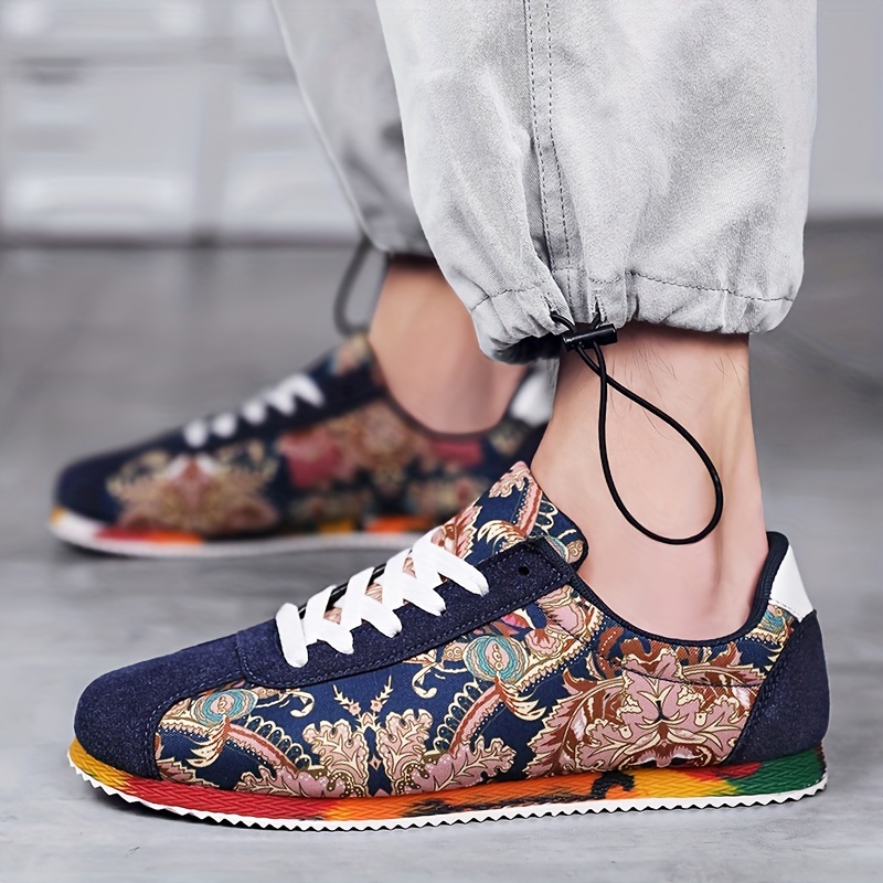 embroidered canvas shoes men s trendy traditional dragon details 1